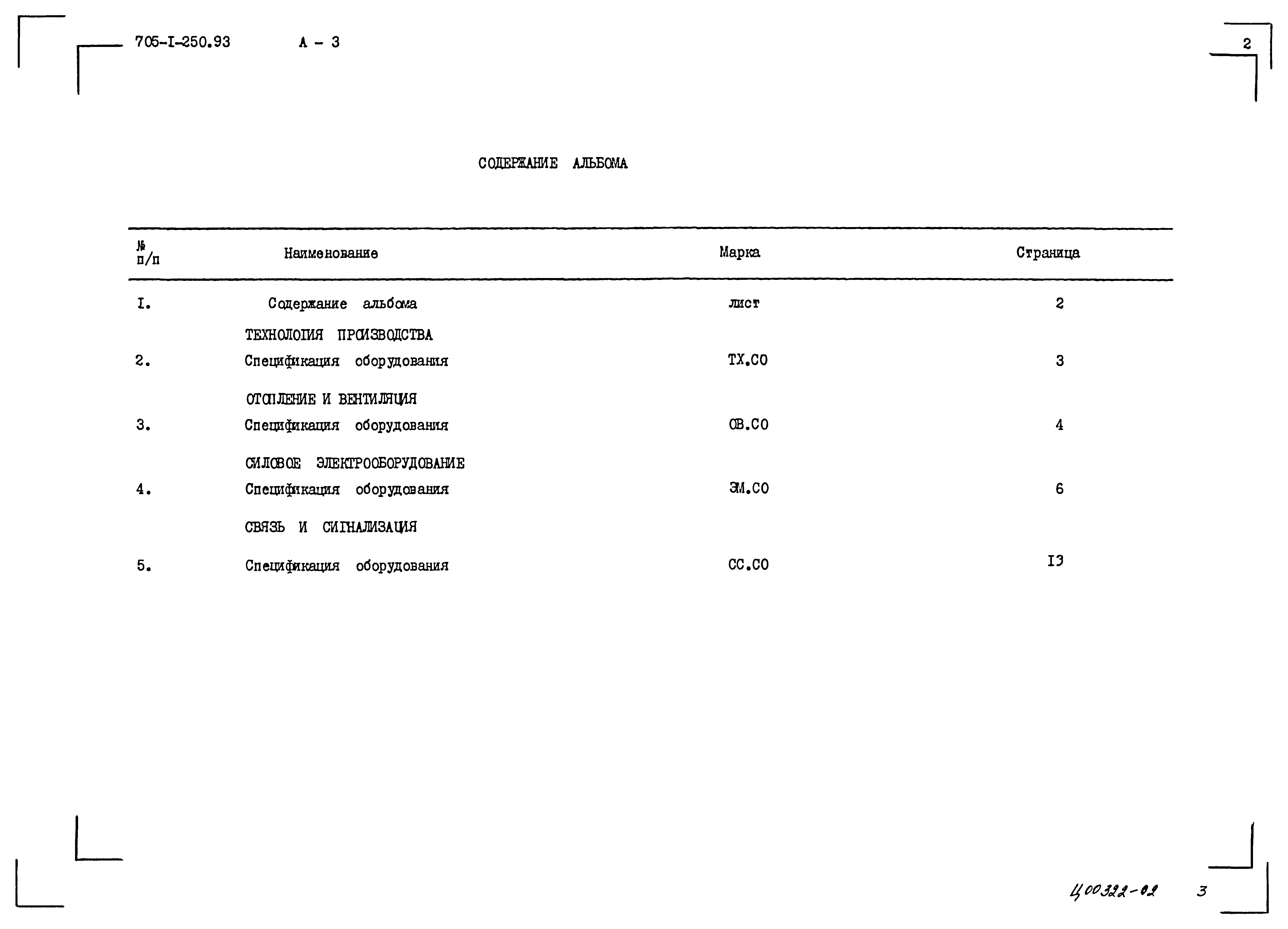 Типовой проект 705-1-250.93