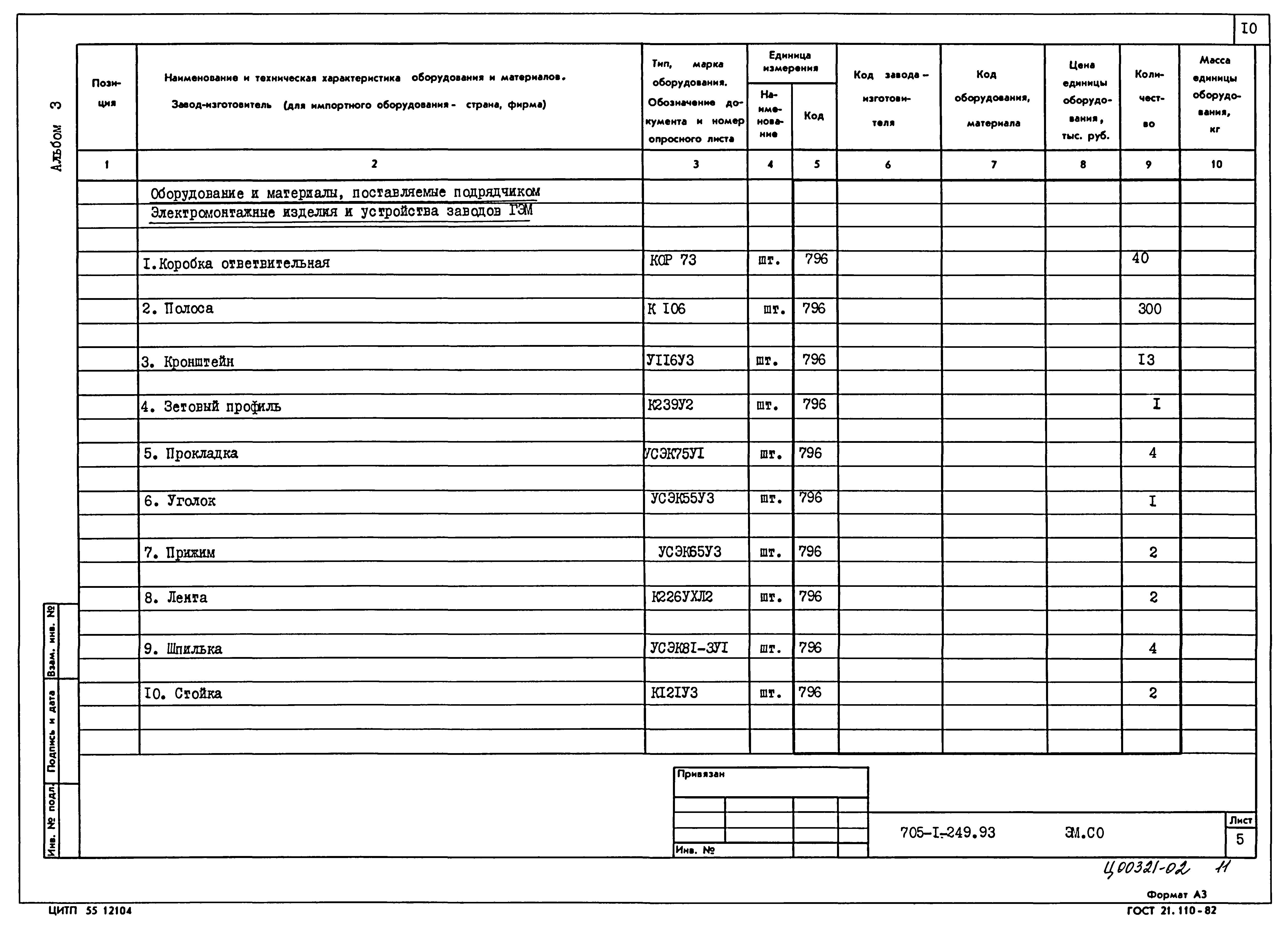 Типовой проект 705-1-249.93