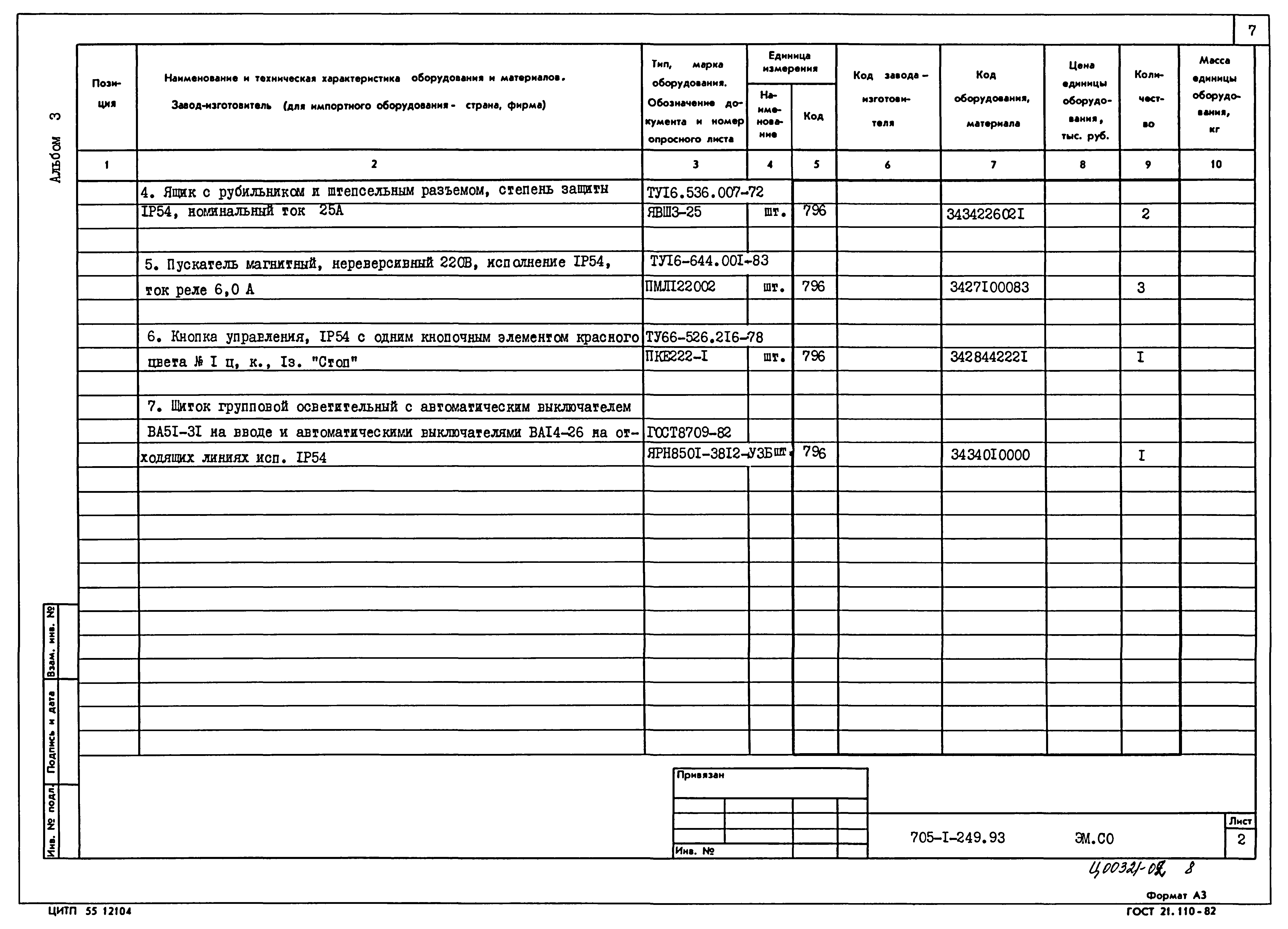 Типовой проект 705-1-249.93
