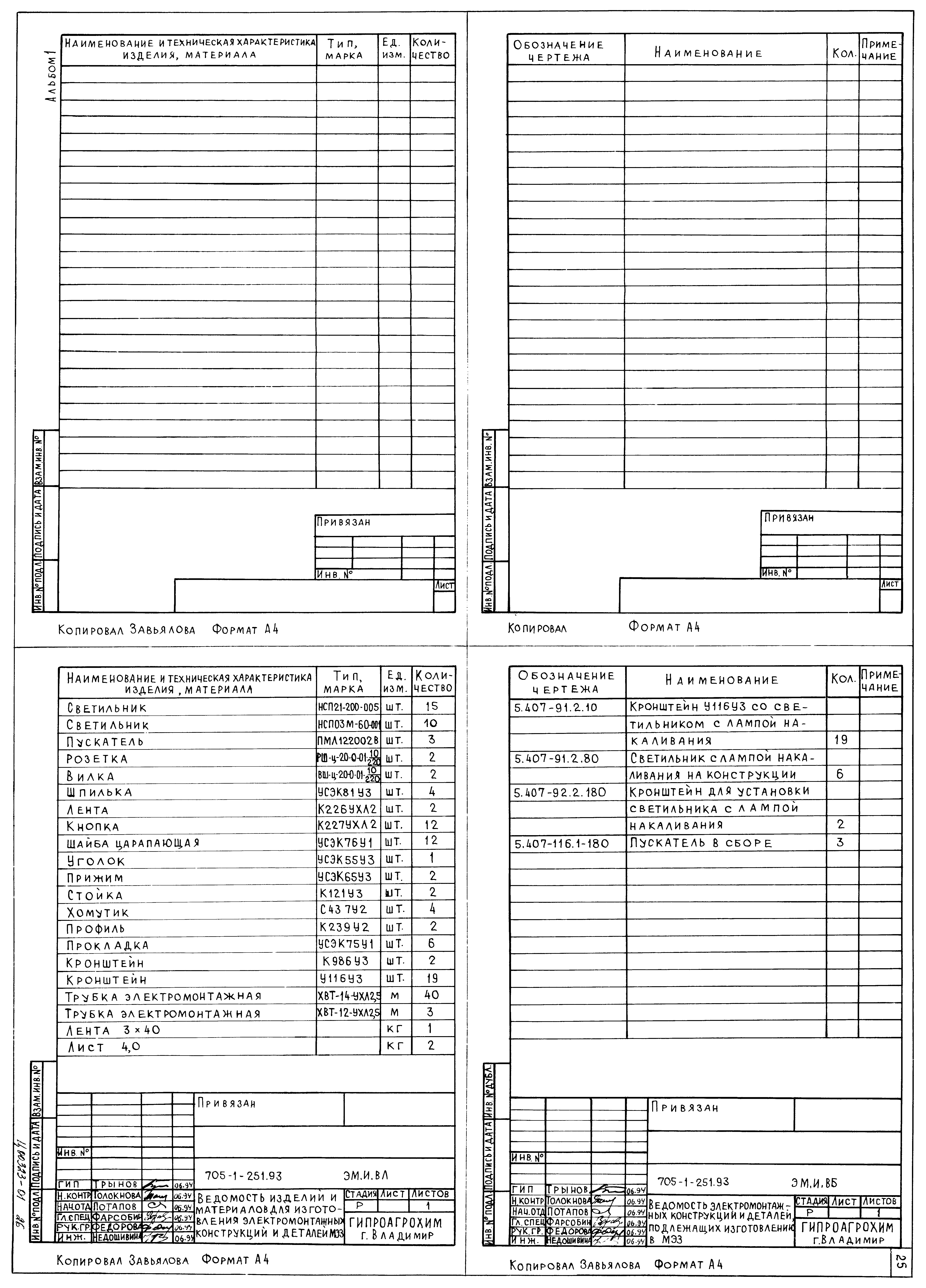 Типовой проект 705-1-251.93