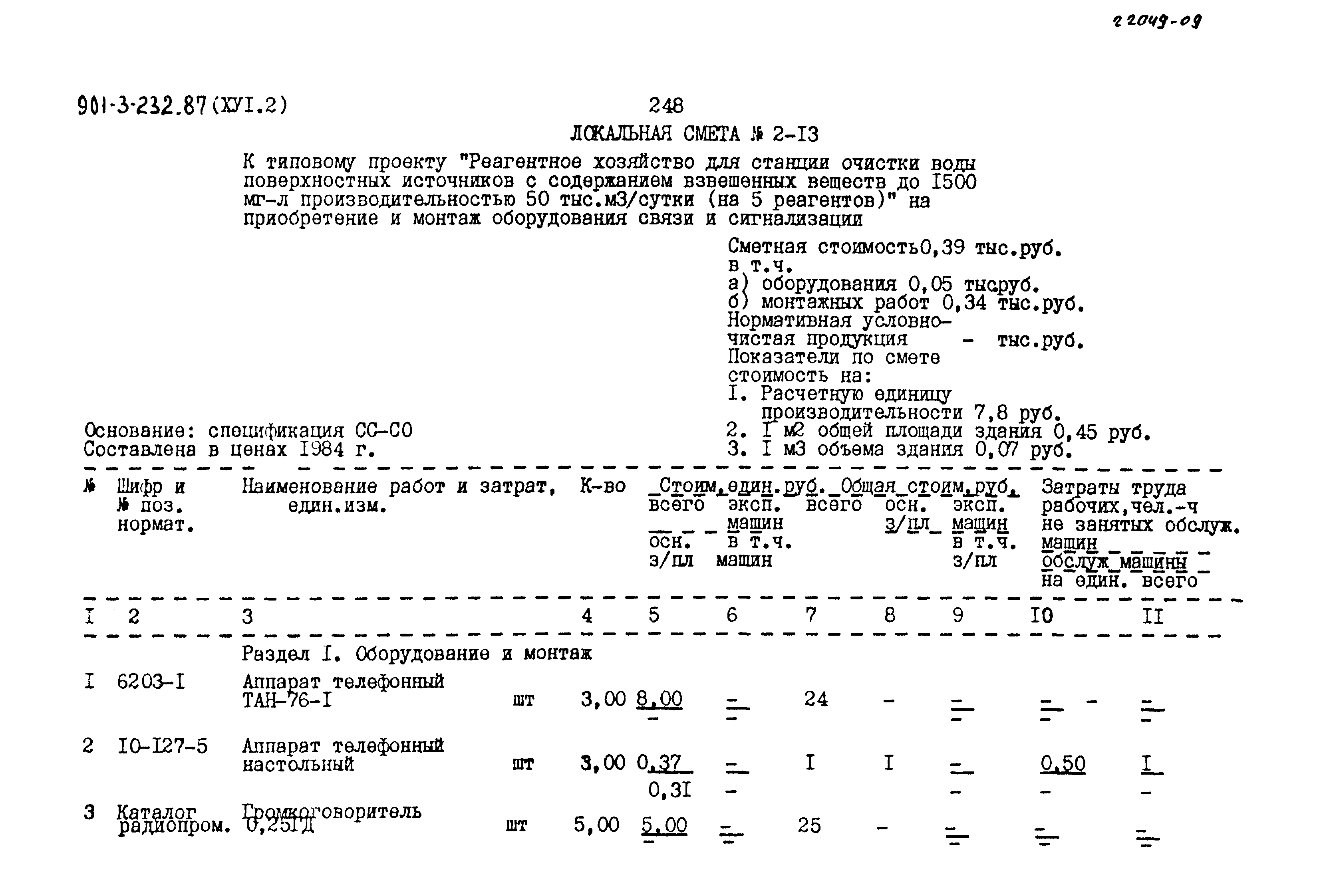 Типовой проект 901-3-232.87