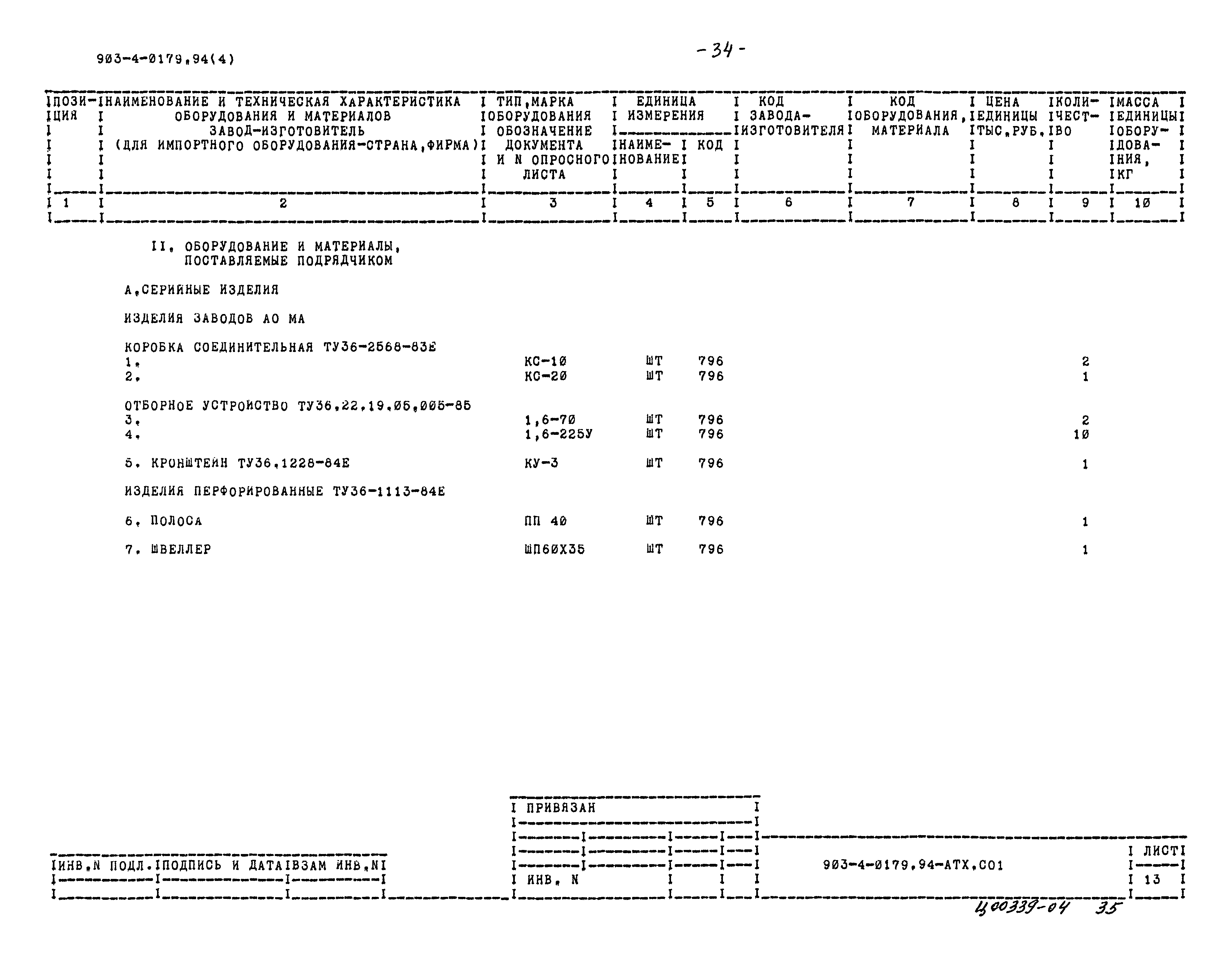 Типовые проектные решения 903-4-0179.94