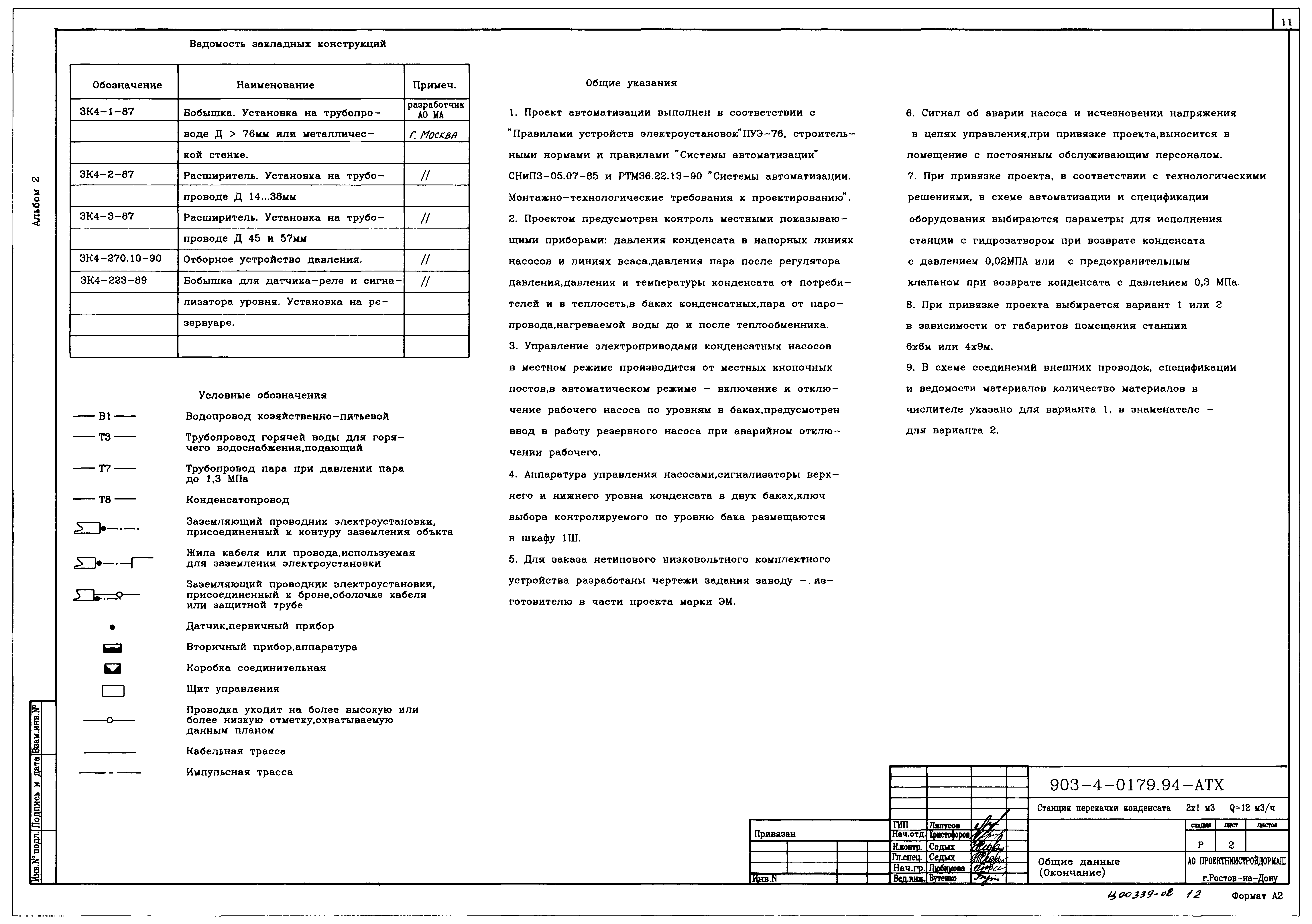Типовые проектные решения 903-4-0179.94
