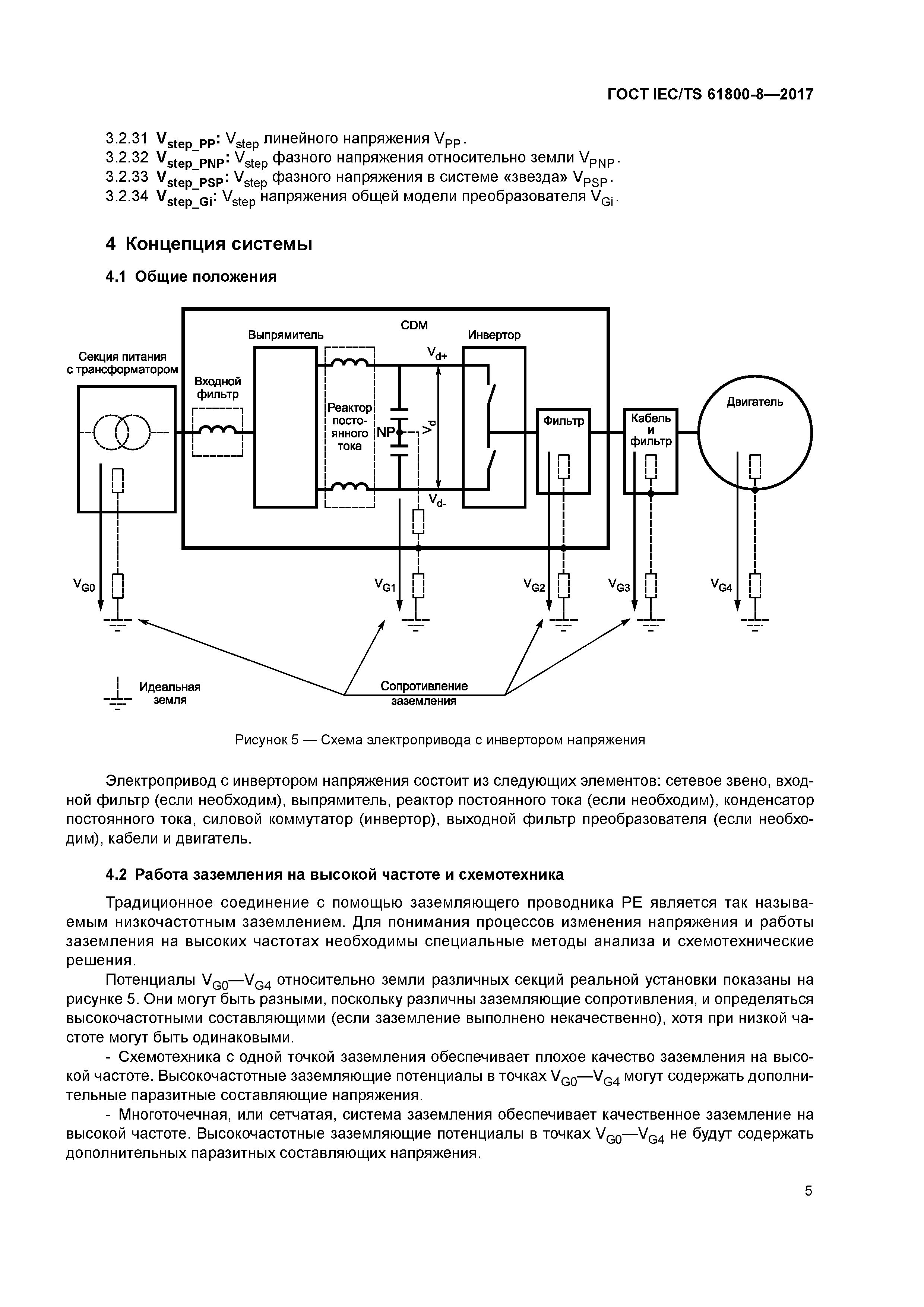 Скачать ГОСТ IEC/TS 61800-8-2017 Электрические приводные системы с  регулируемой скоростью. Часть 8. Спецификация напряжения на силовом  сопряжении