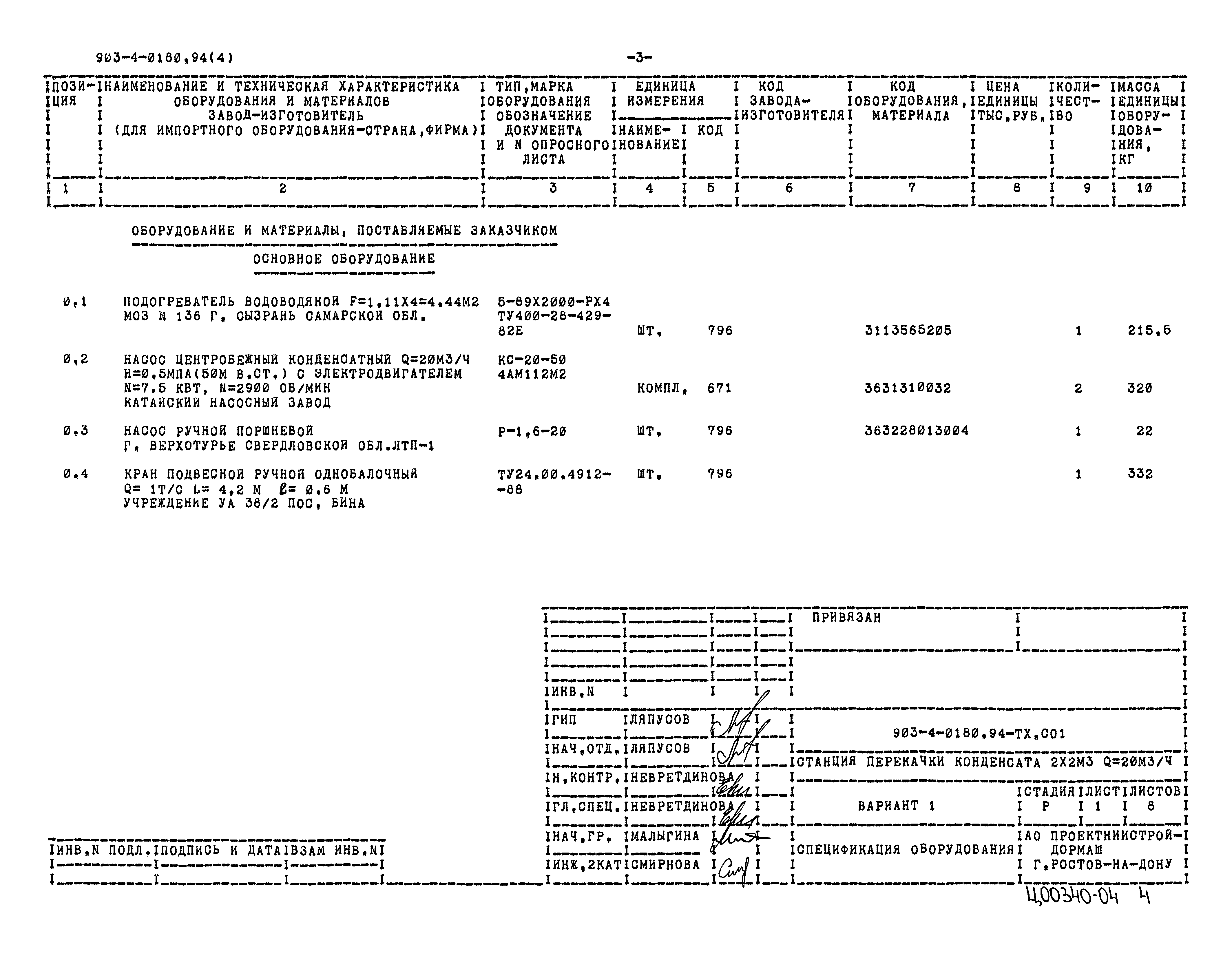 Типовые проектные решения 903-4-0180.94