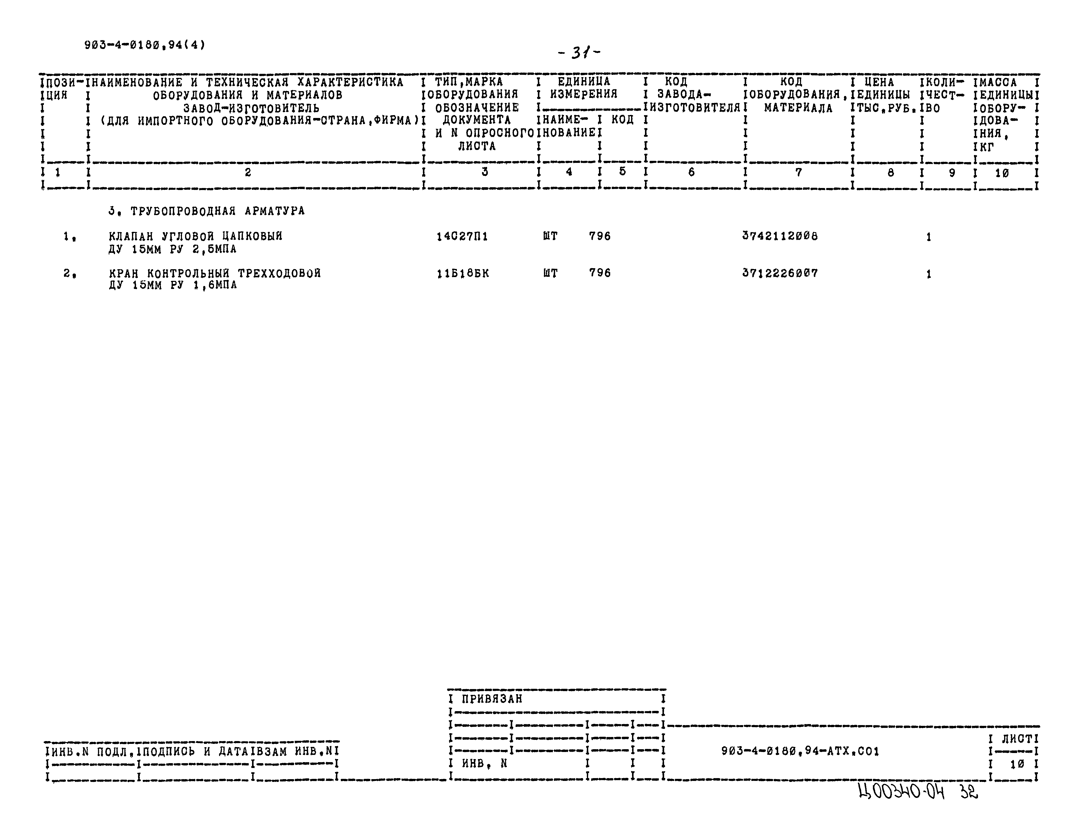 Типовые проектные решения 903-4-0180.94