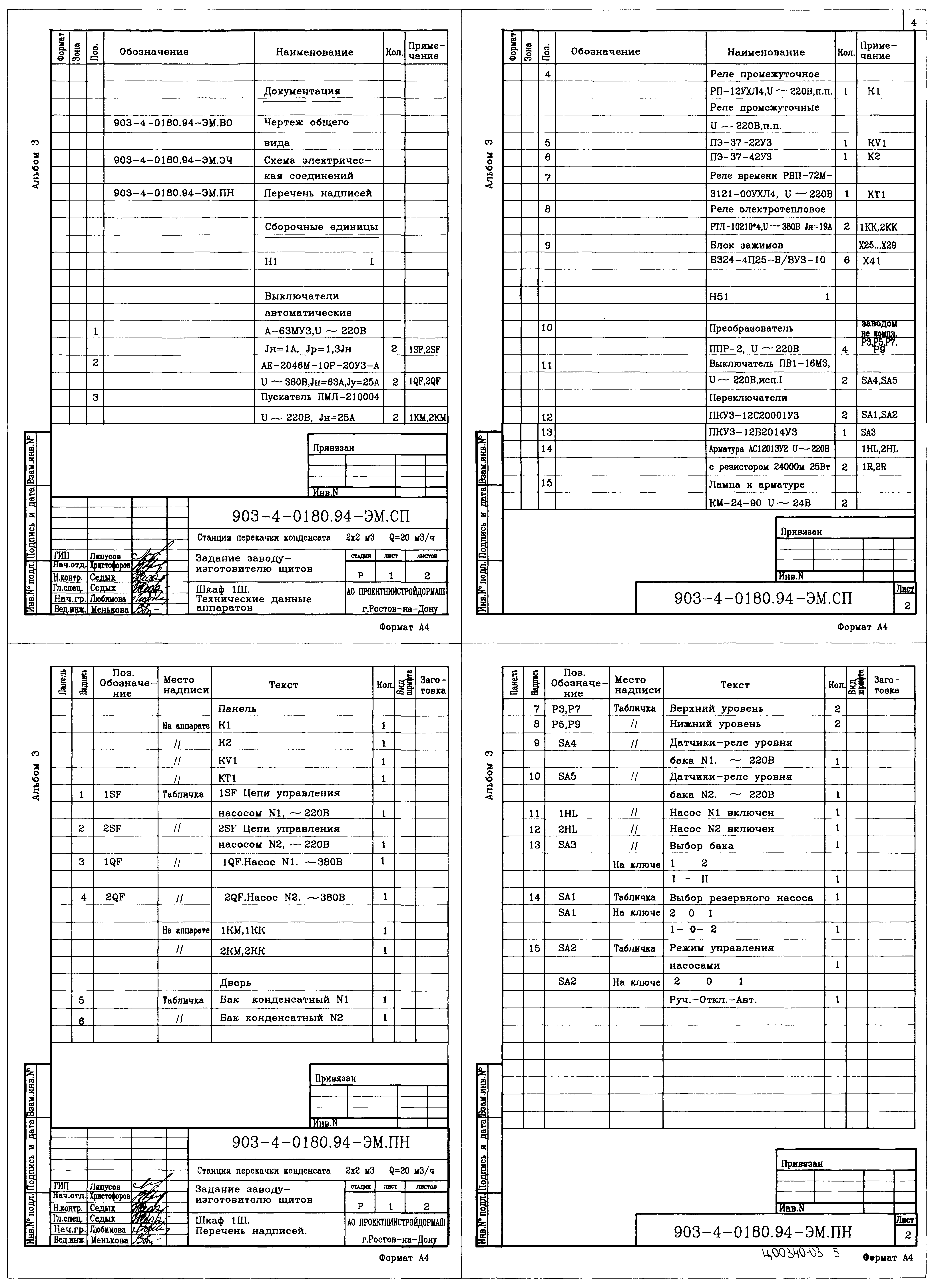 Типовые проектные решения 903-4-0180.94