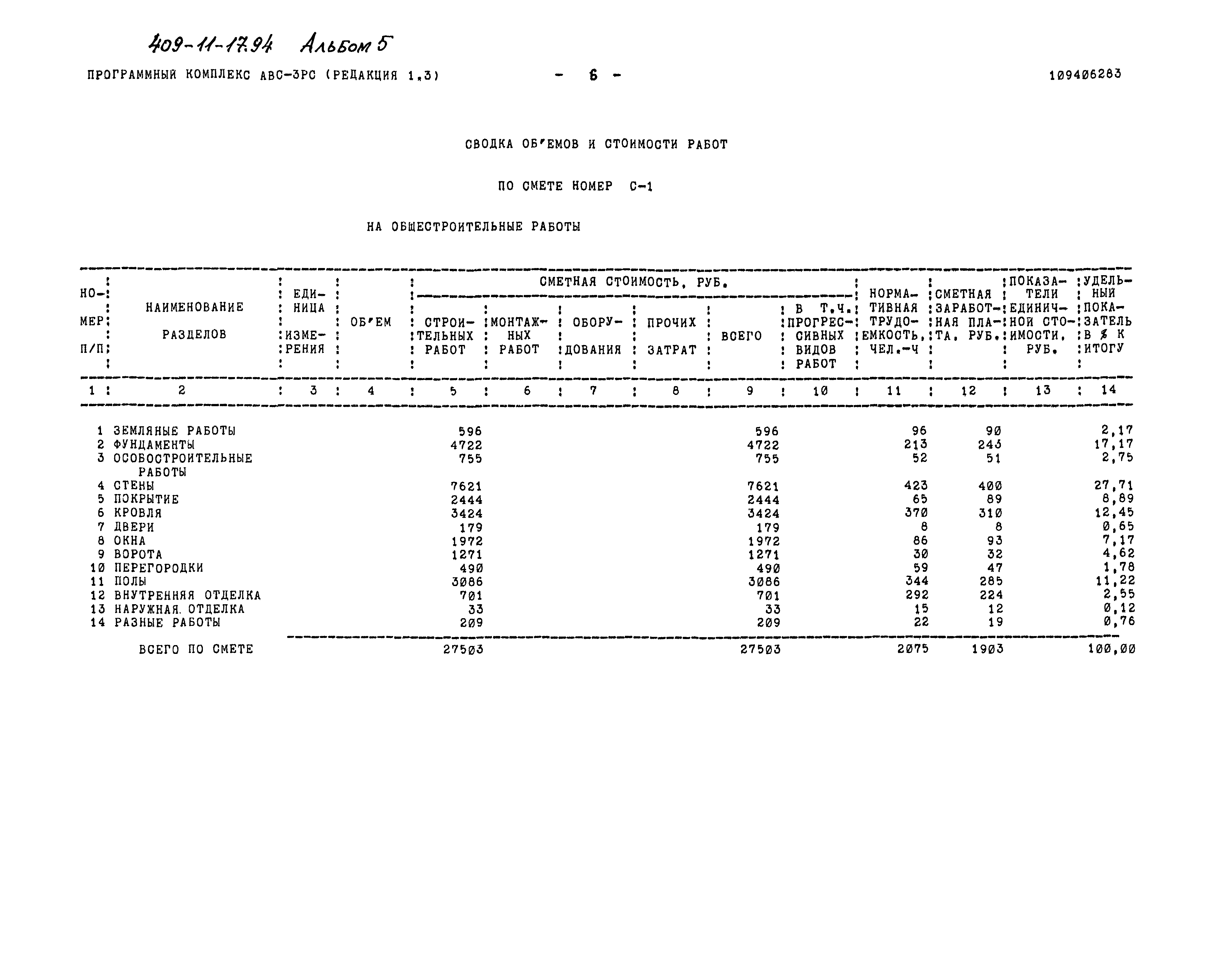 Типовой проект 409-11-17.94