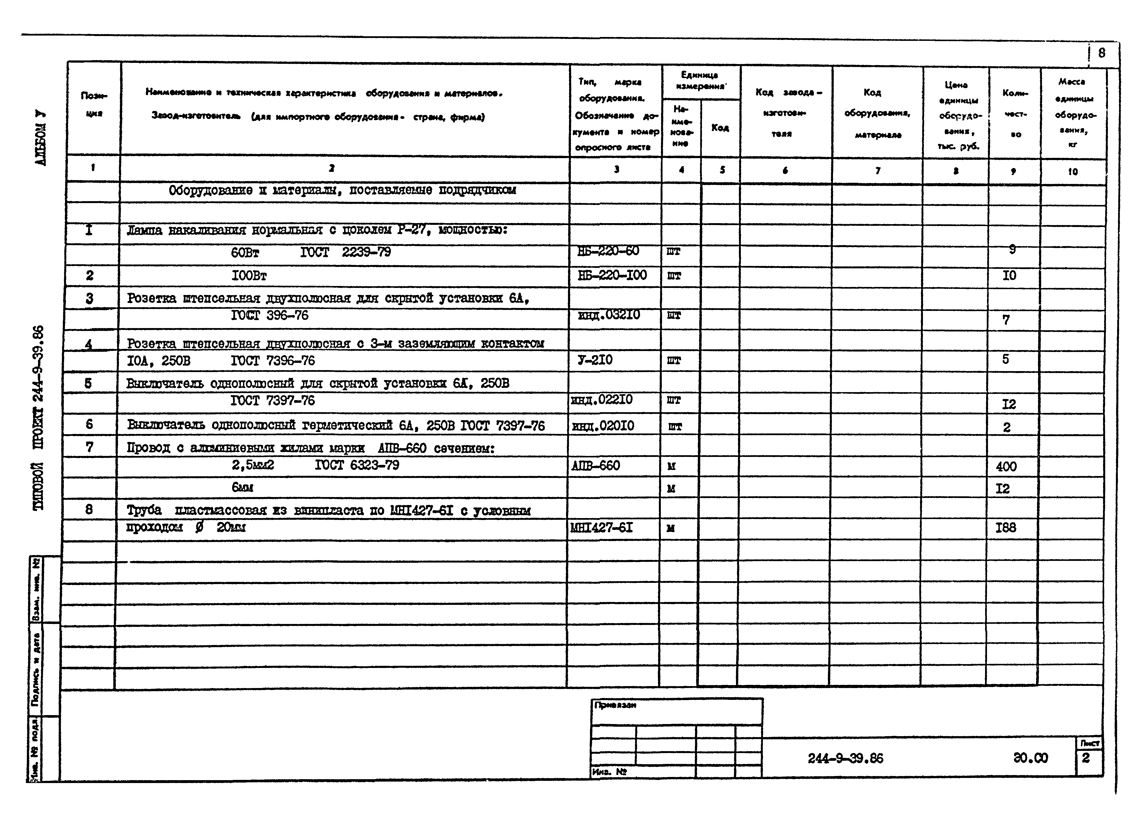 Типовой проект 244-9-39.86