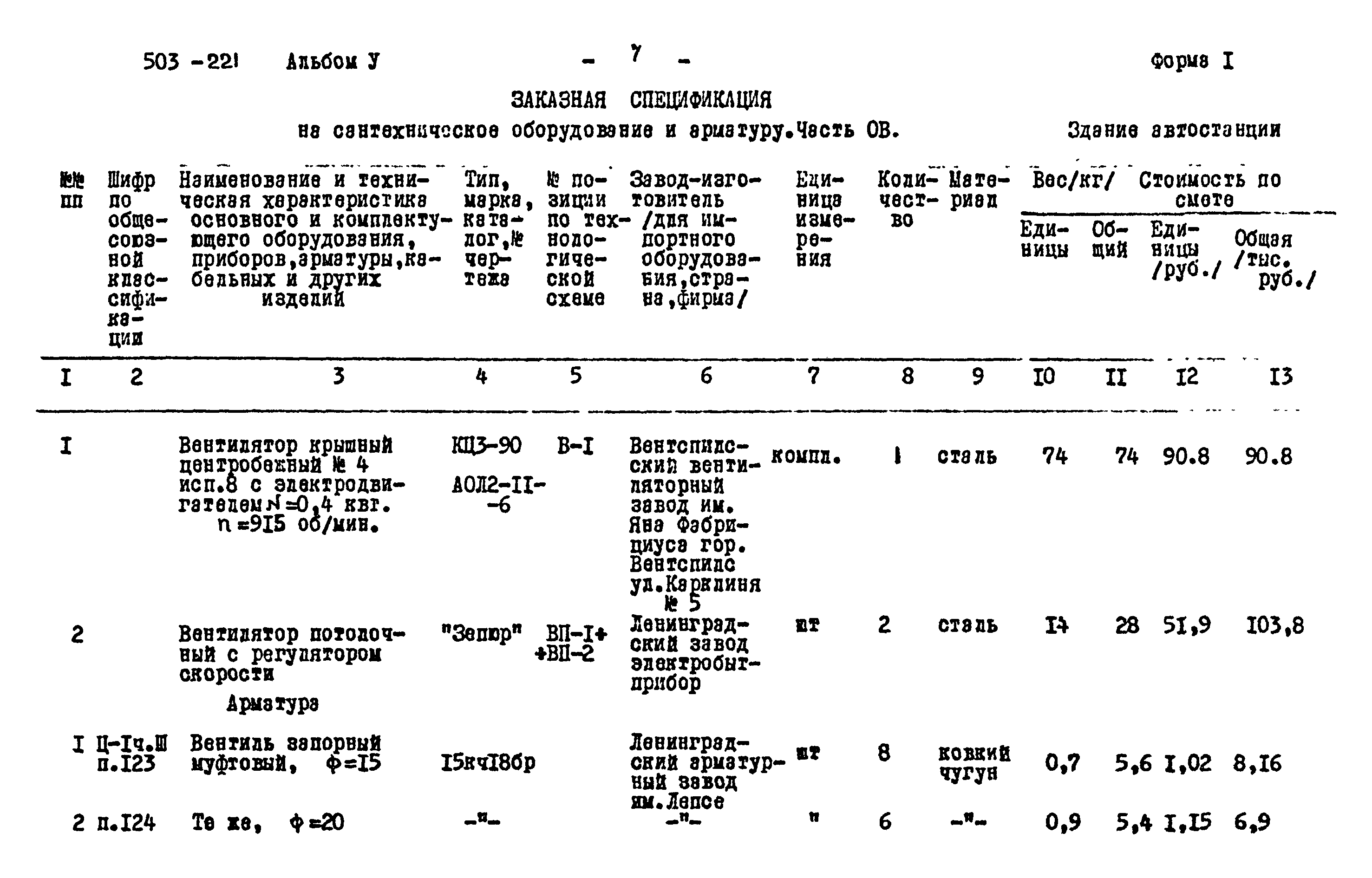 Типовой проект 503-221