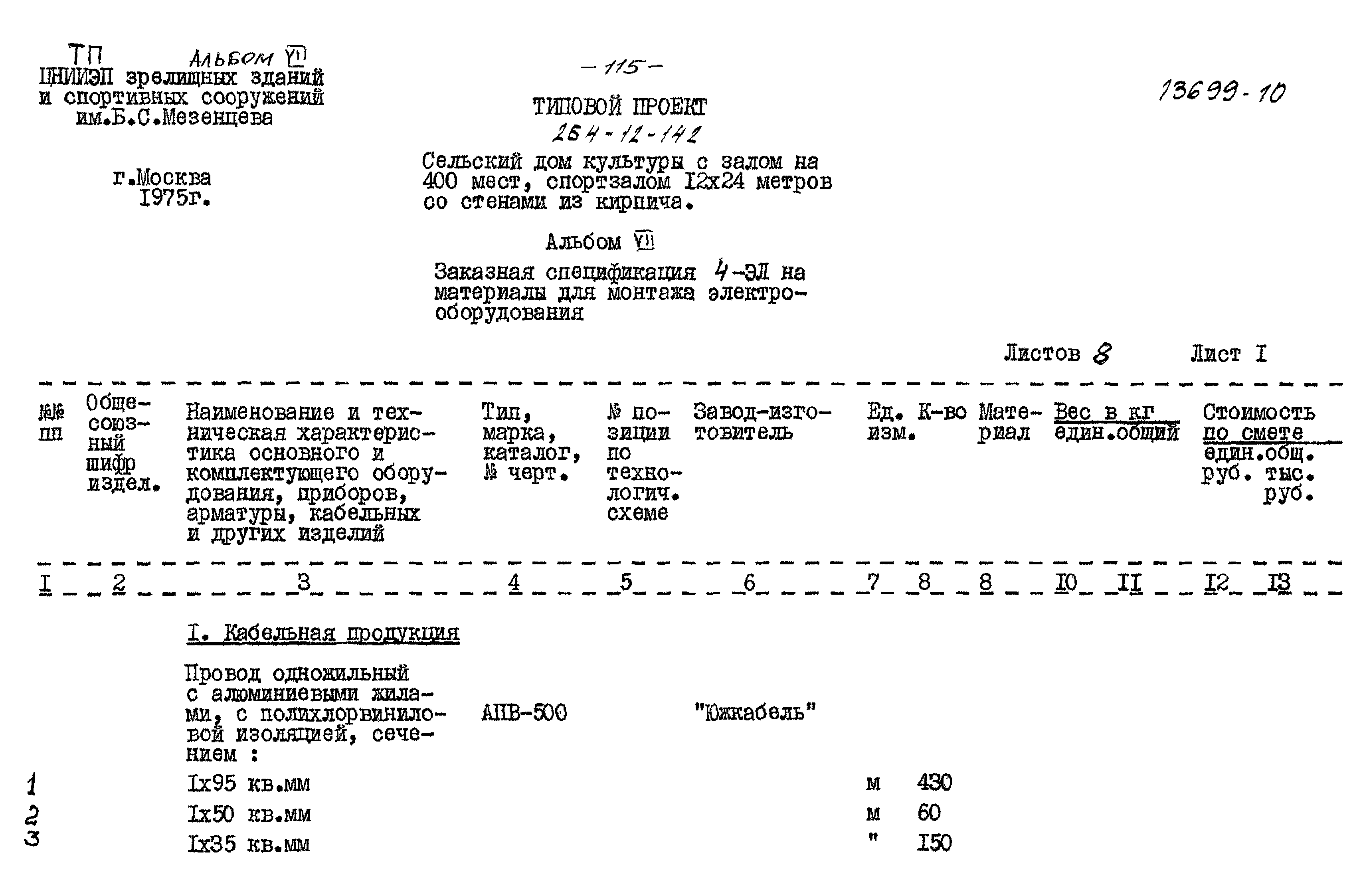 Типовой проект 264-12-142