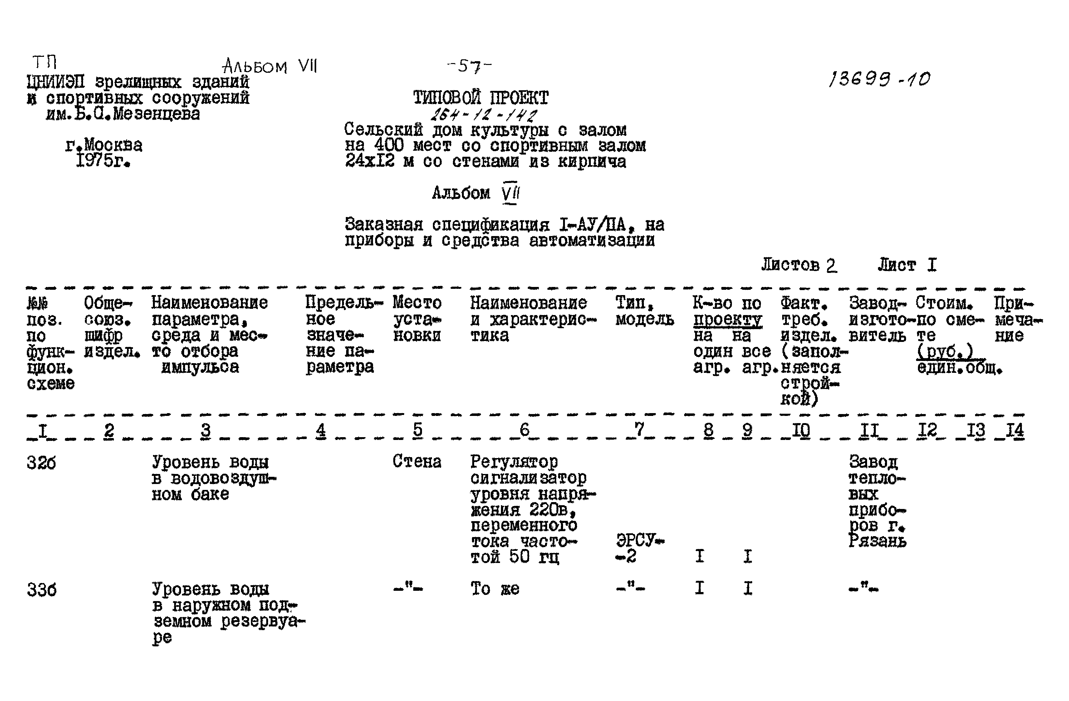 Типовой проект 264-12-142