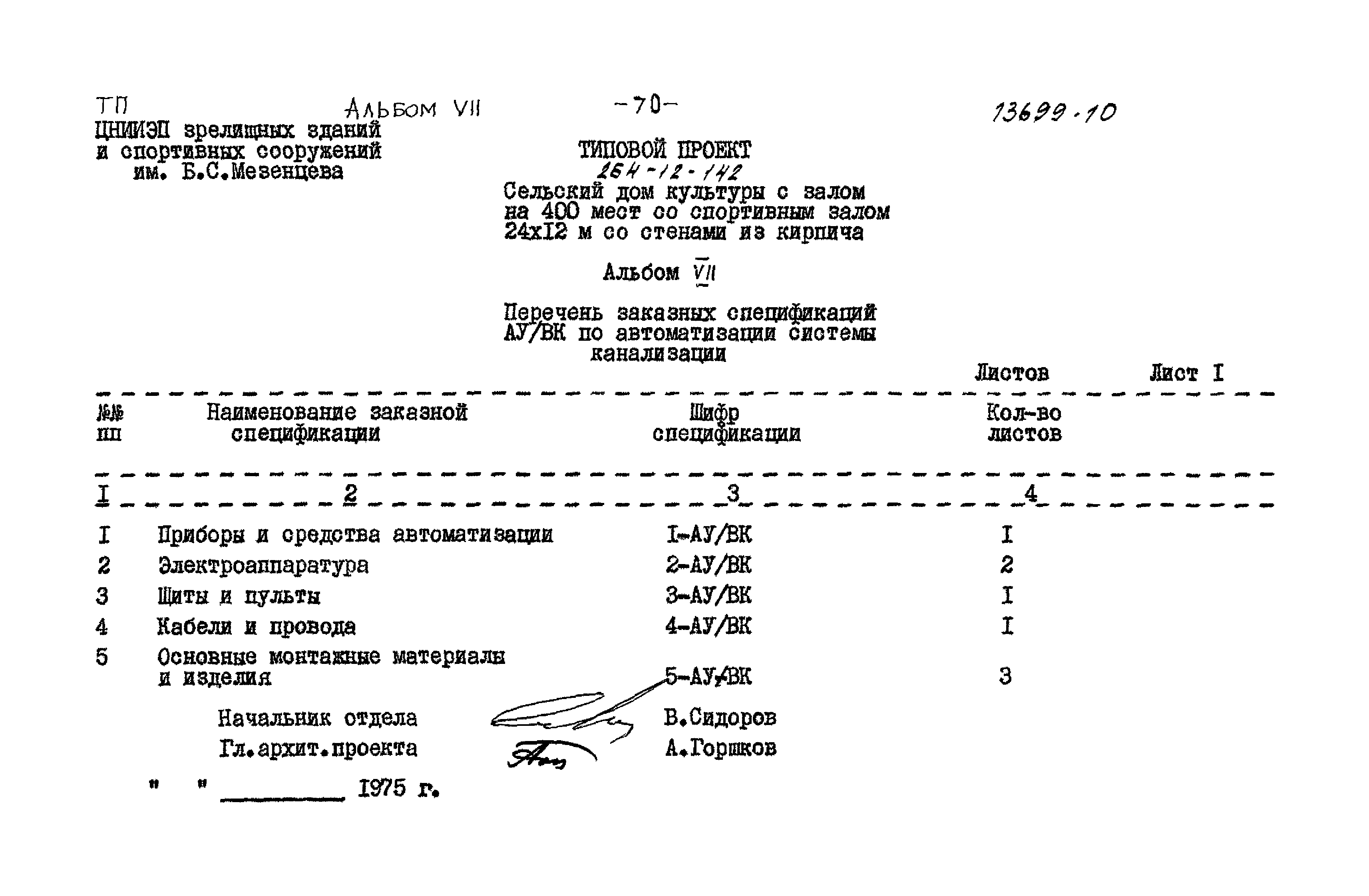 Типовой проект 264-12-142