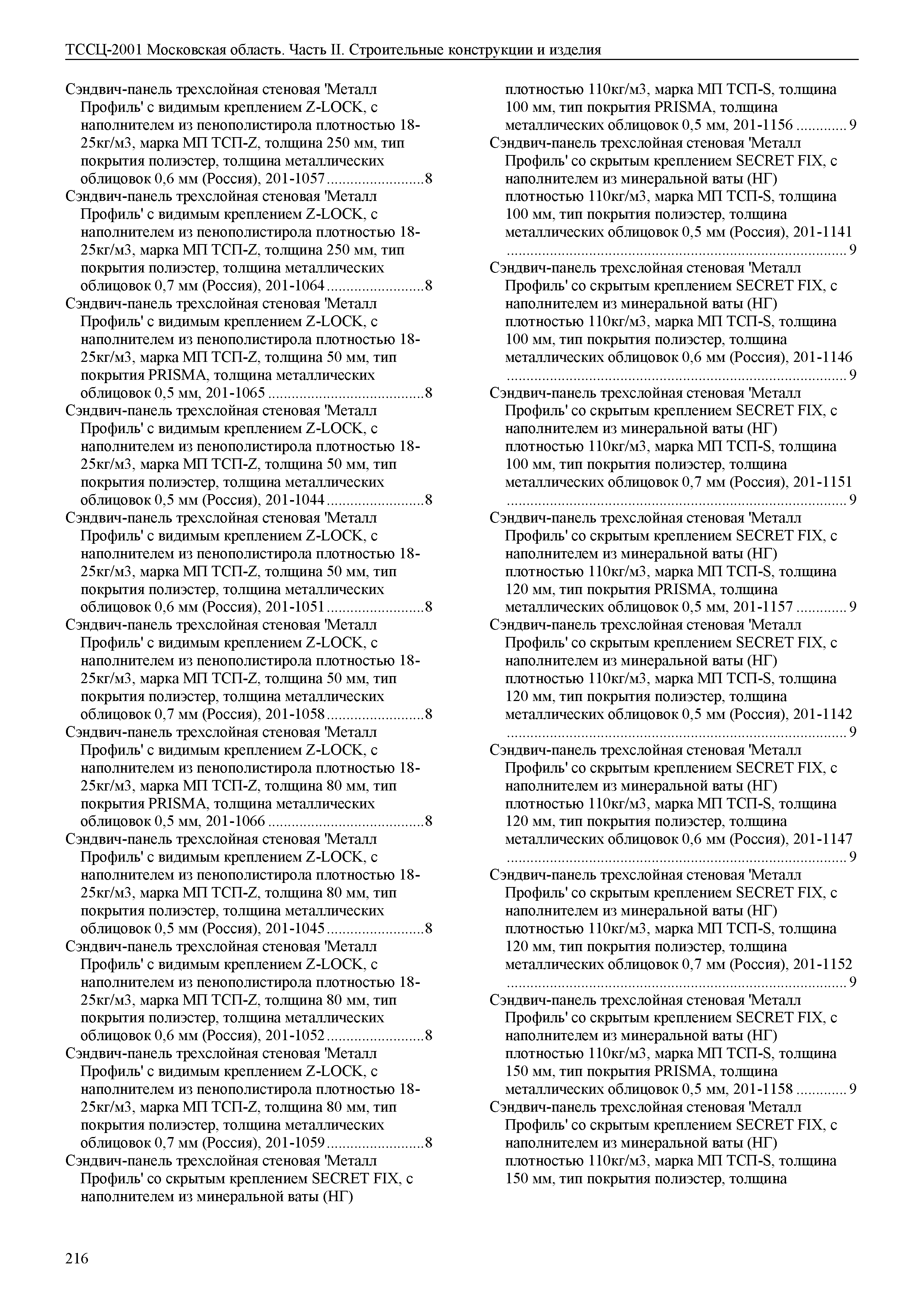 ТССЦ 01-2001 Московская область