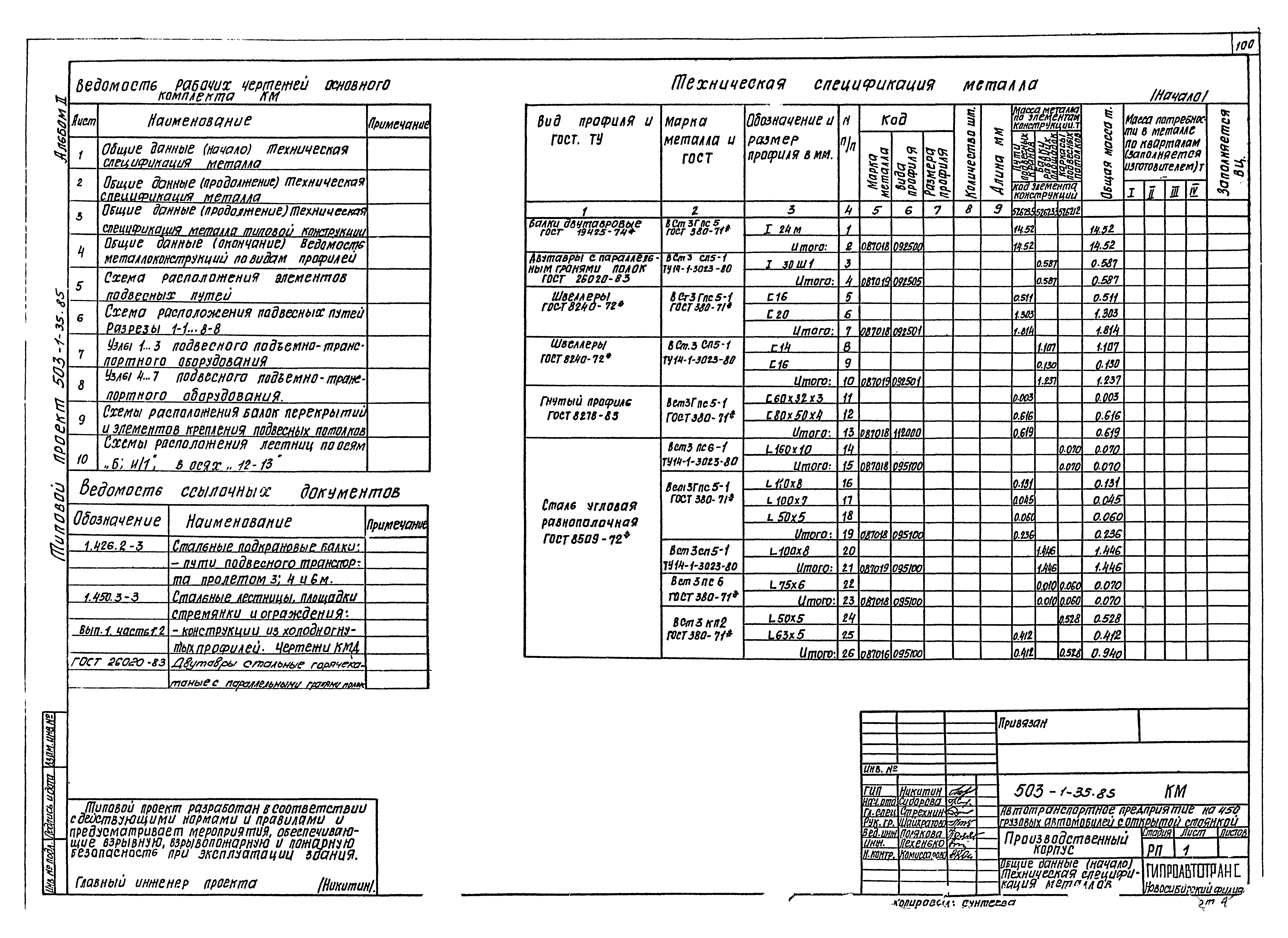 Типовой проект 503-1-35.85