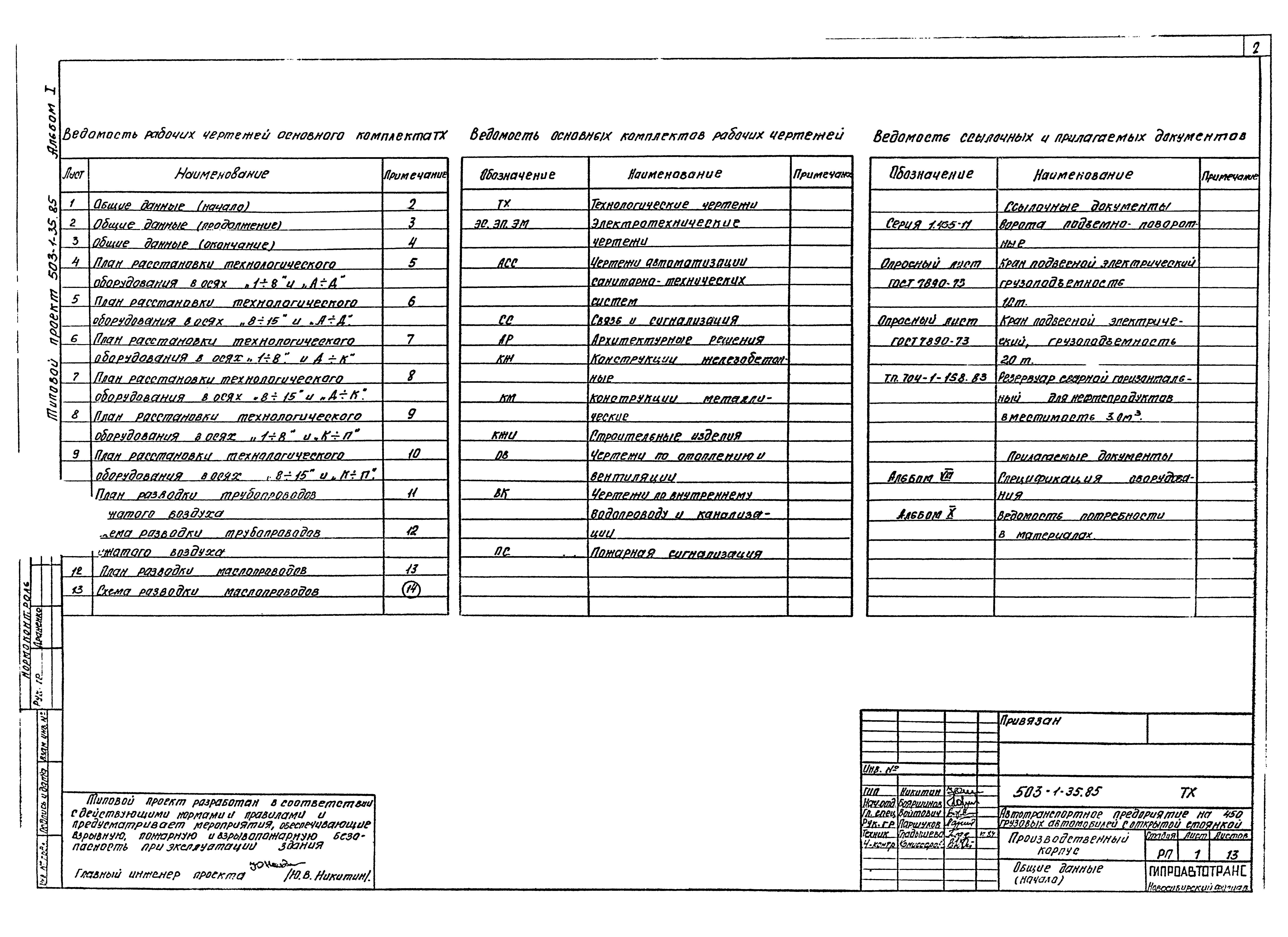 Типовой проект 503-1-35.85