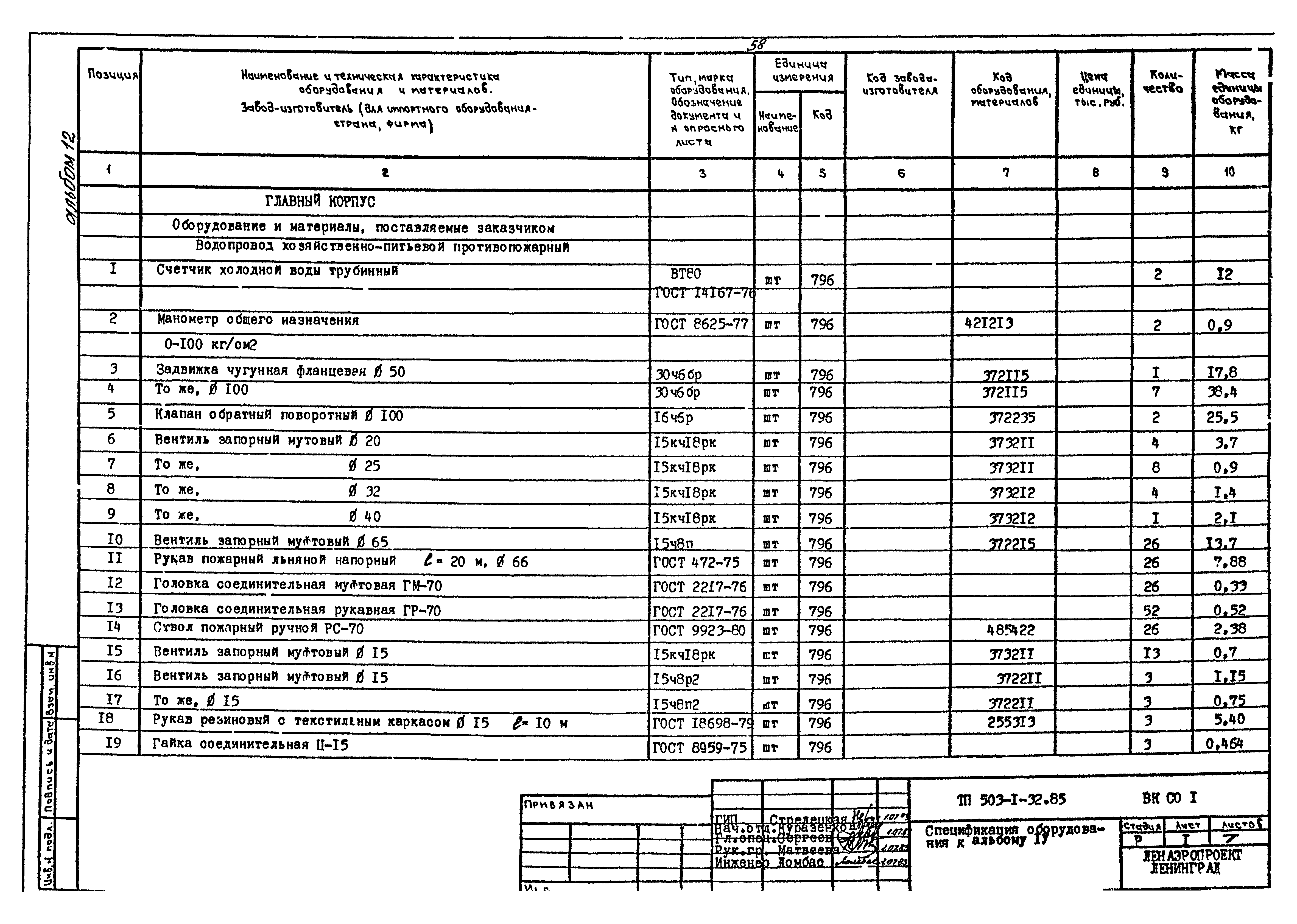 Типовой проект 503-1-32.85