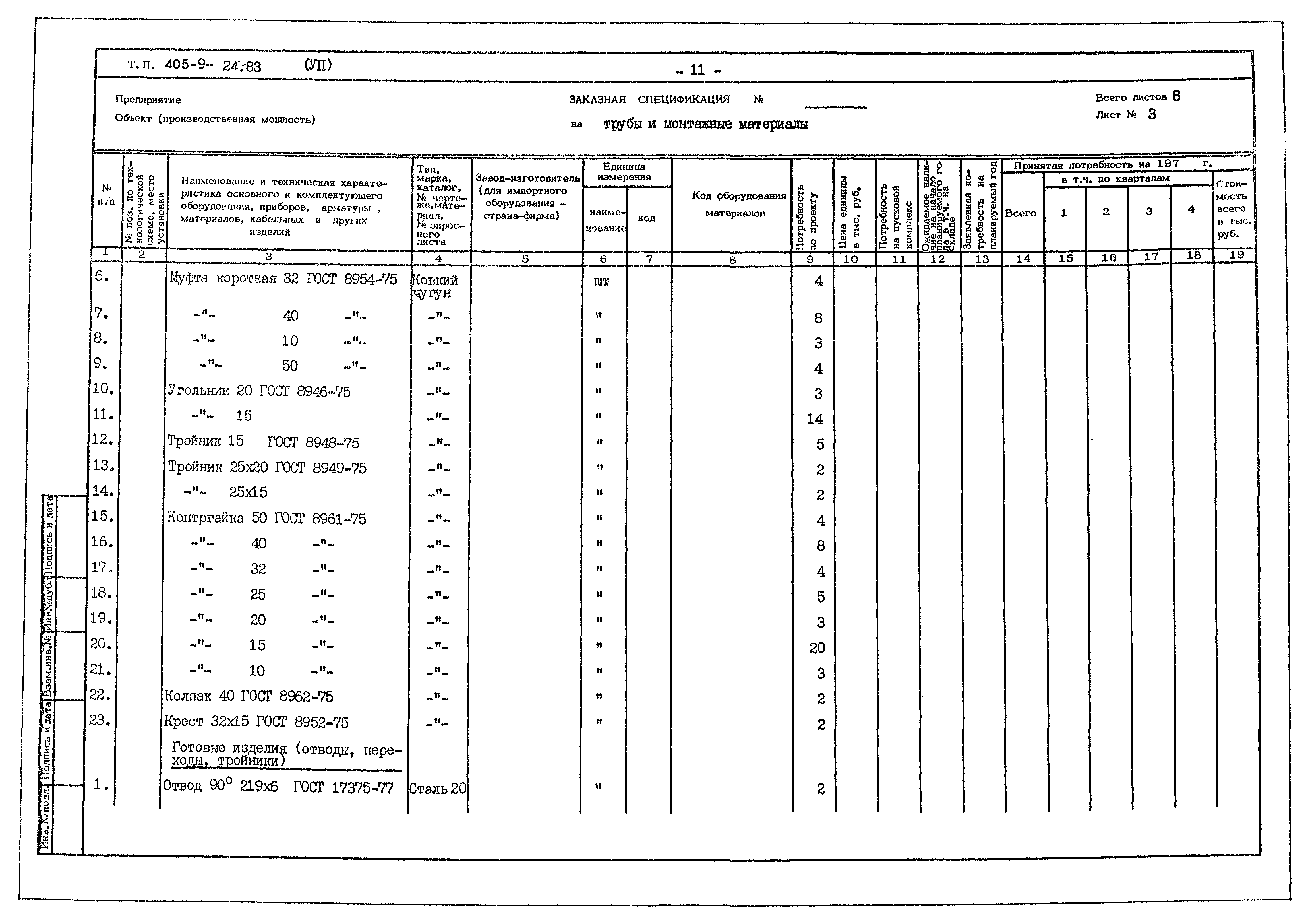 Типовой проект 405-9-24.83