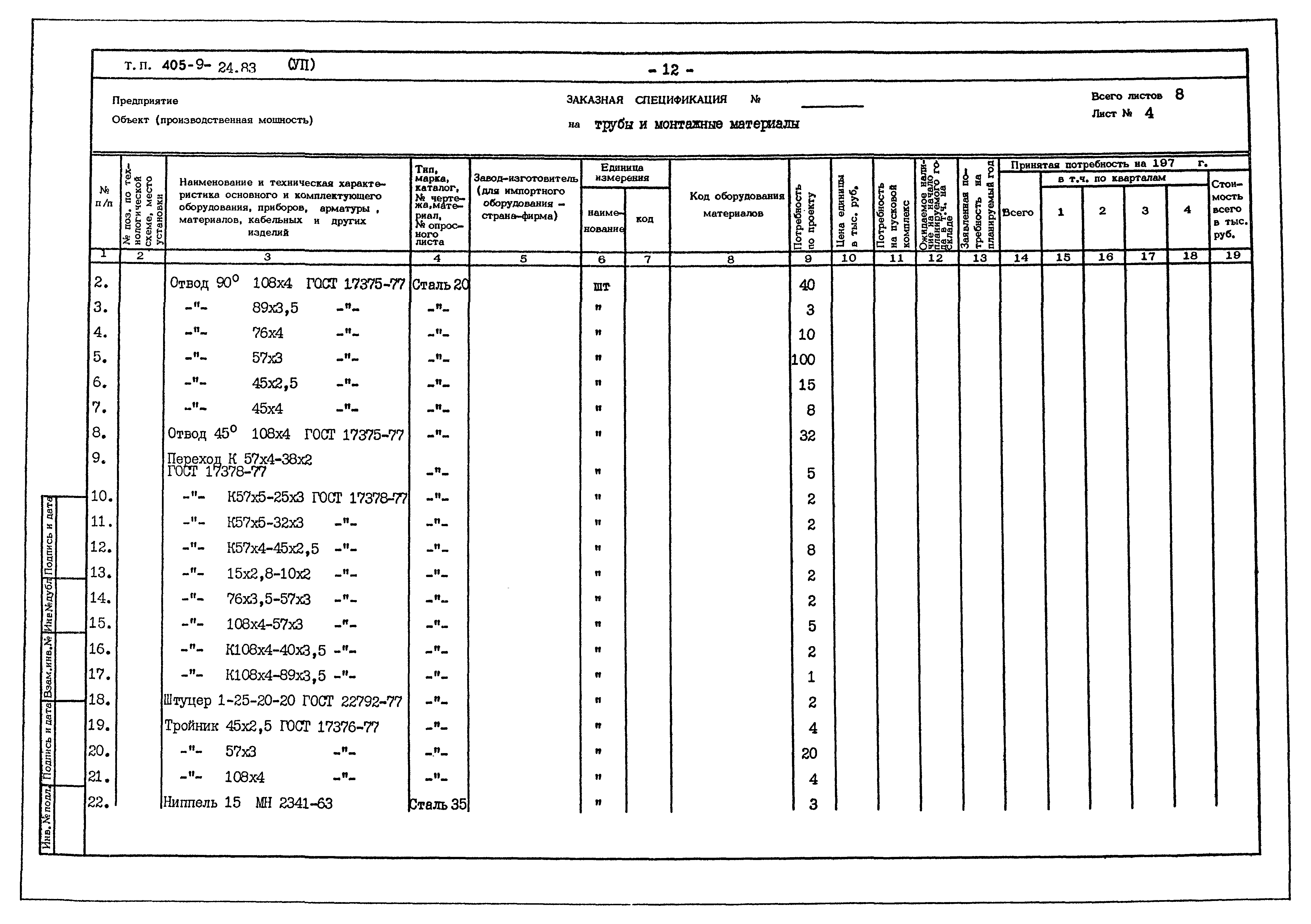 Типовой проект 405-9-24.83