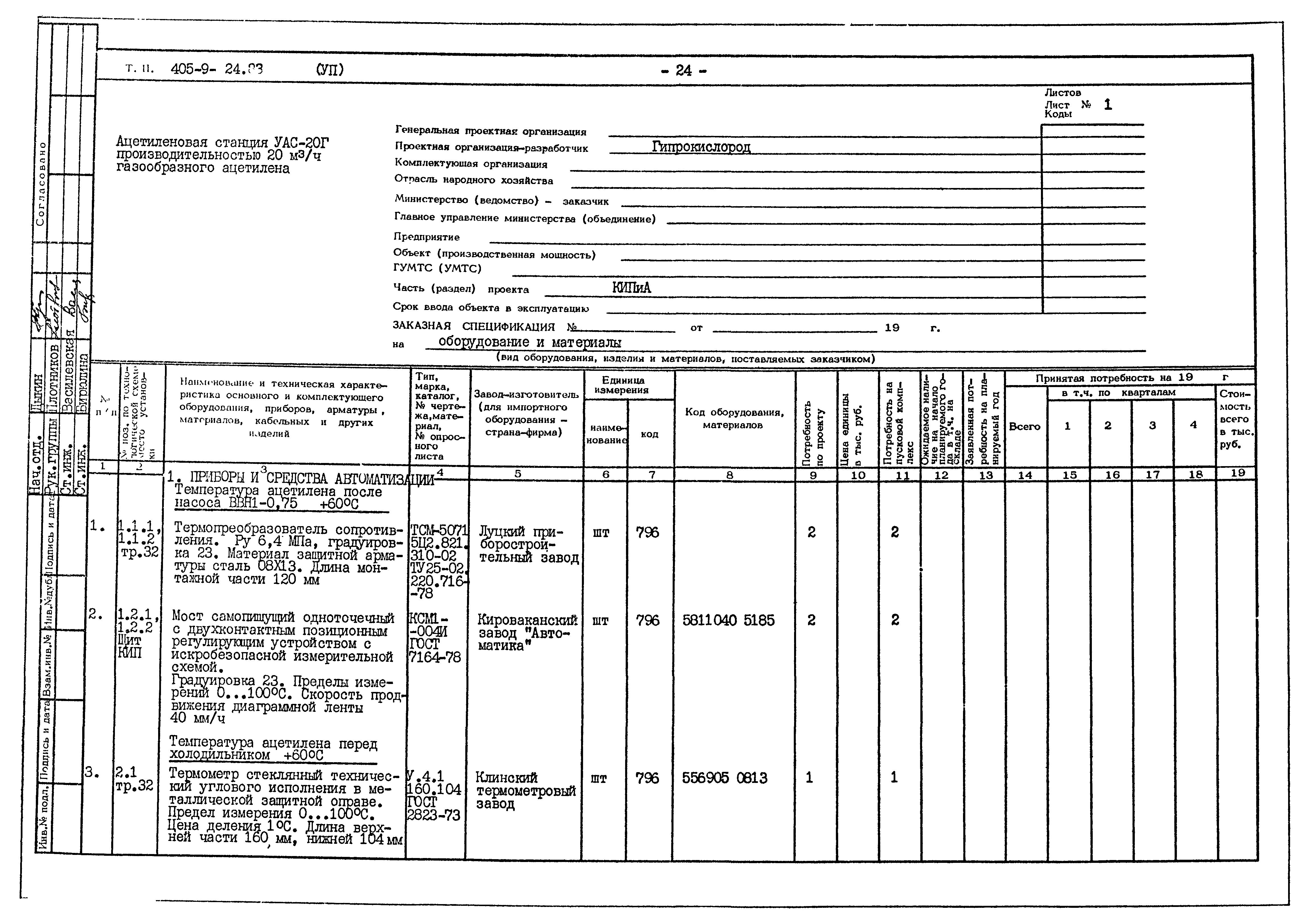 Типовой проект 405-9-24.83