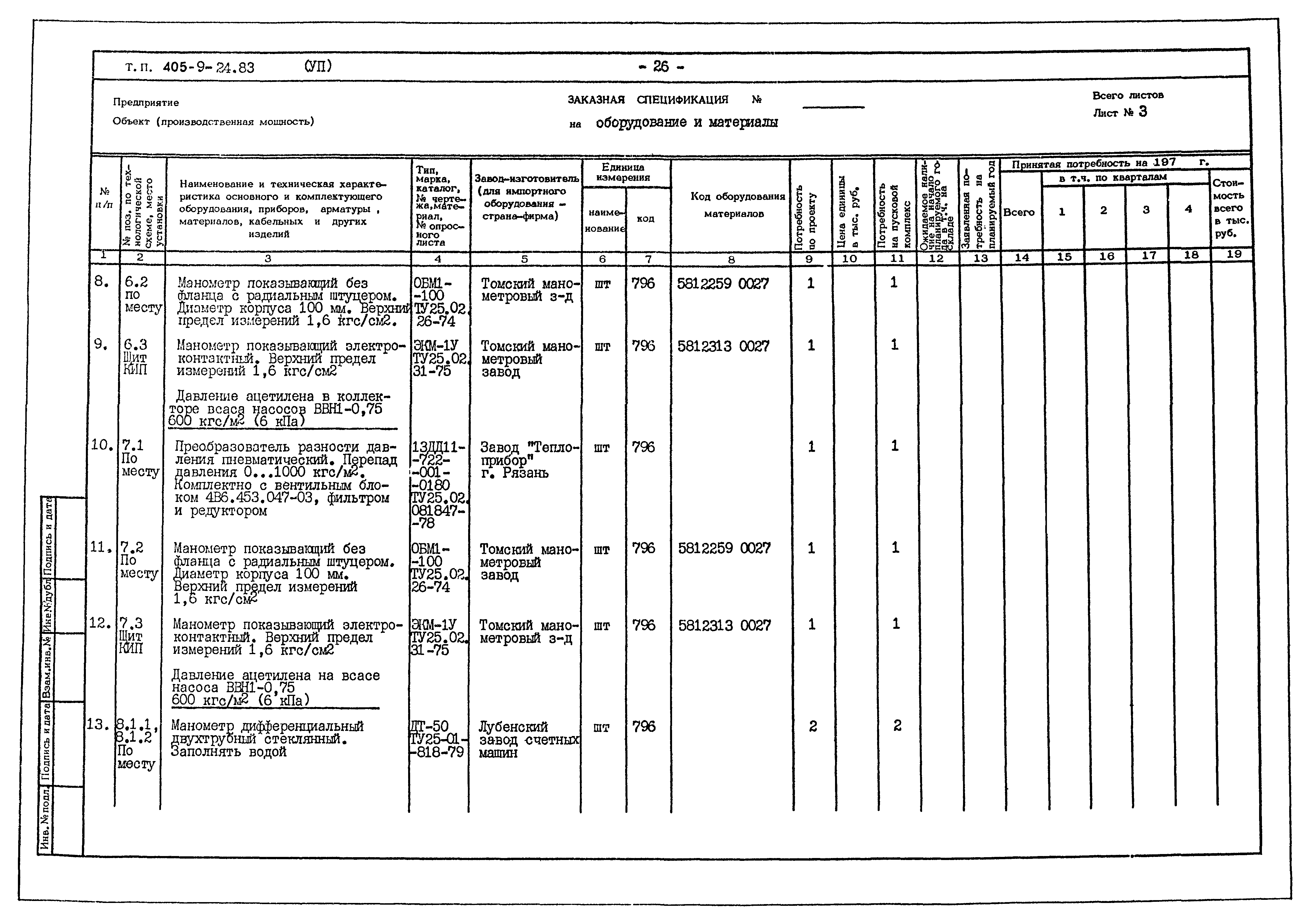 Типовой проект 405-9-24.83