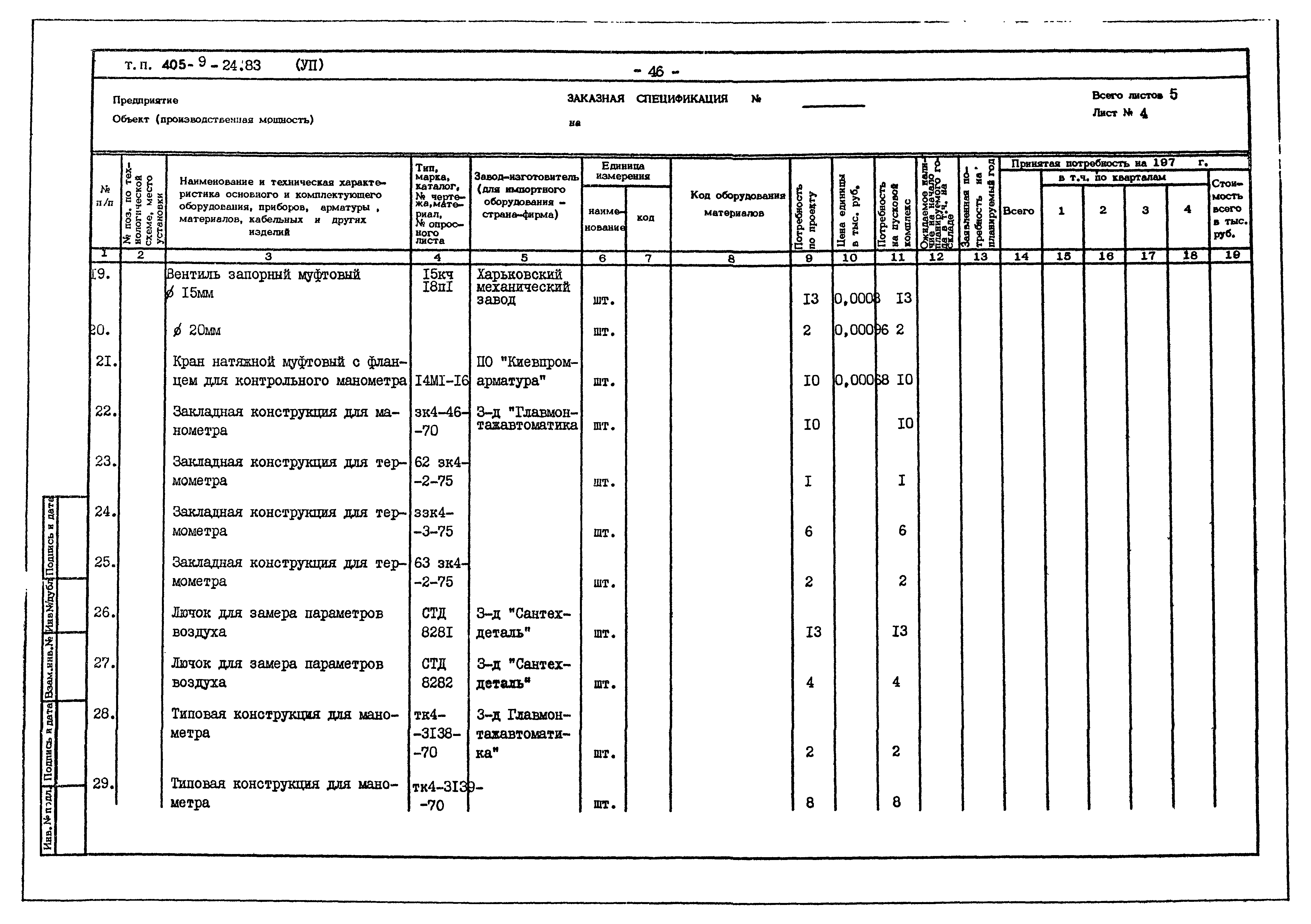 Типовой проект 405-9-24.83