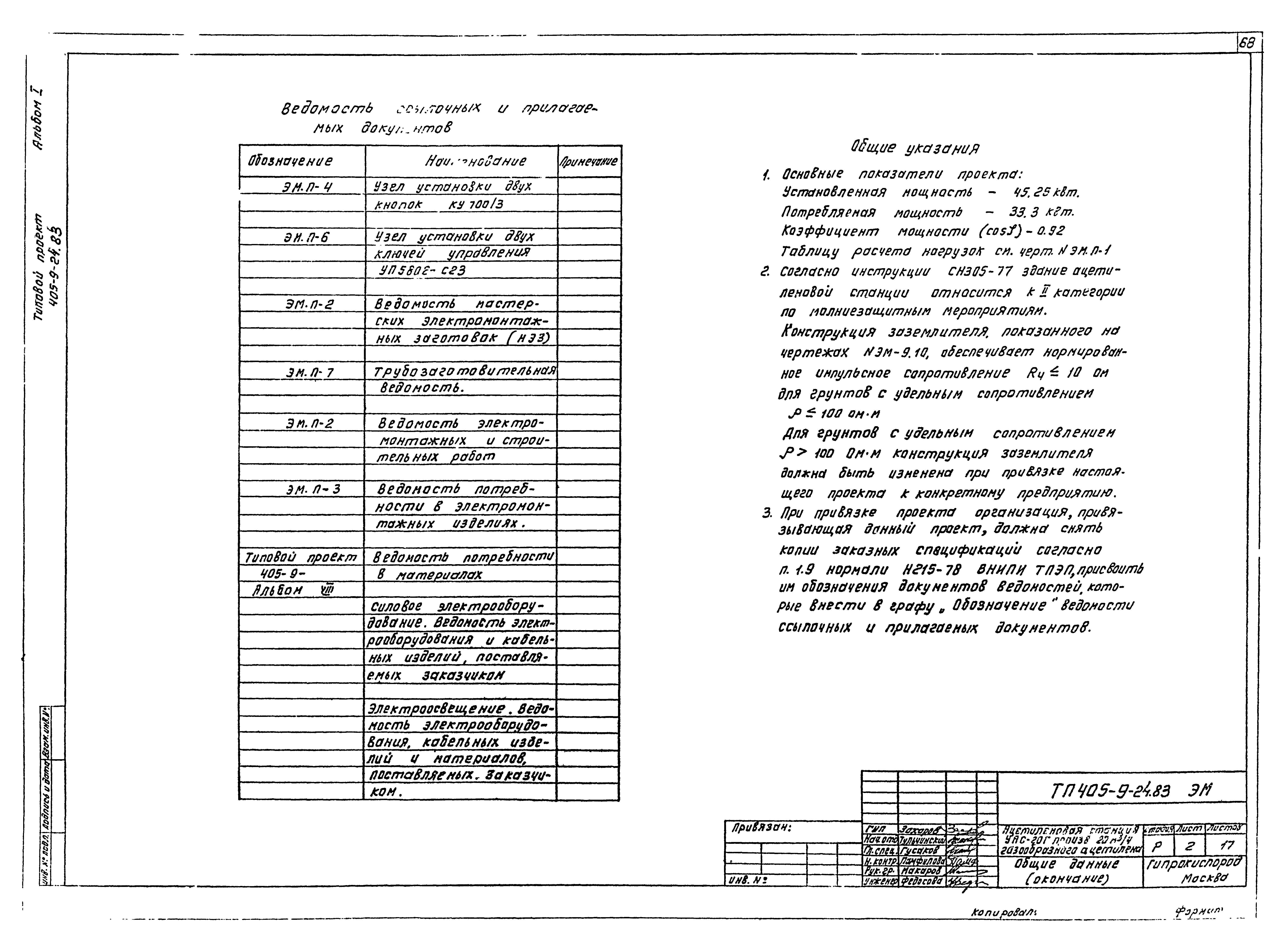 Типовой проект 405-9-24.83
