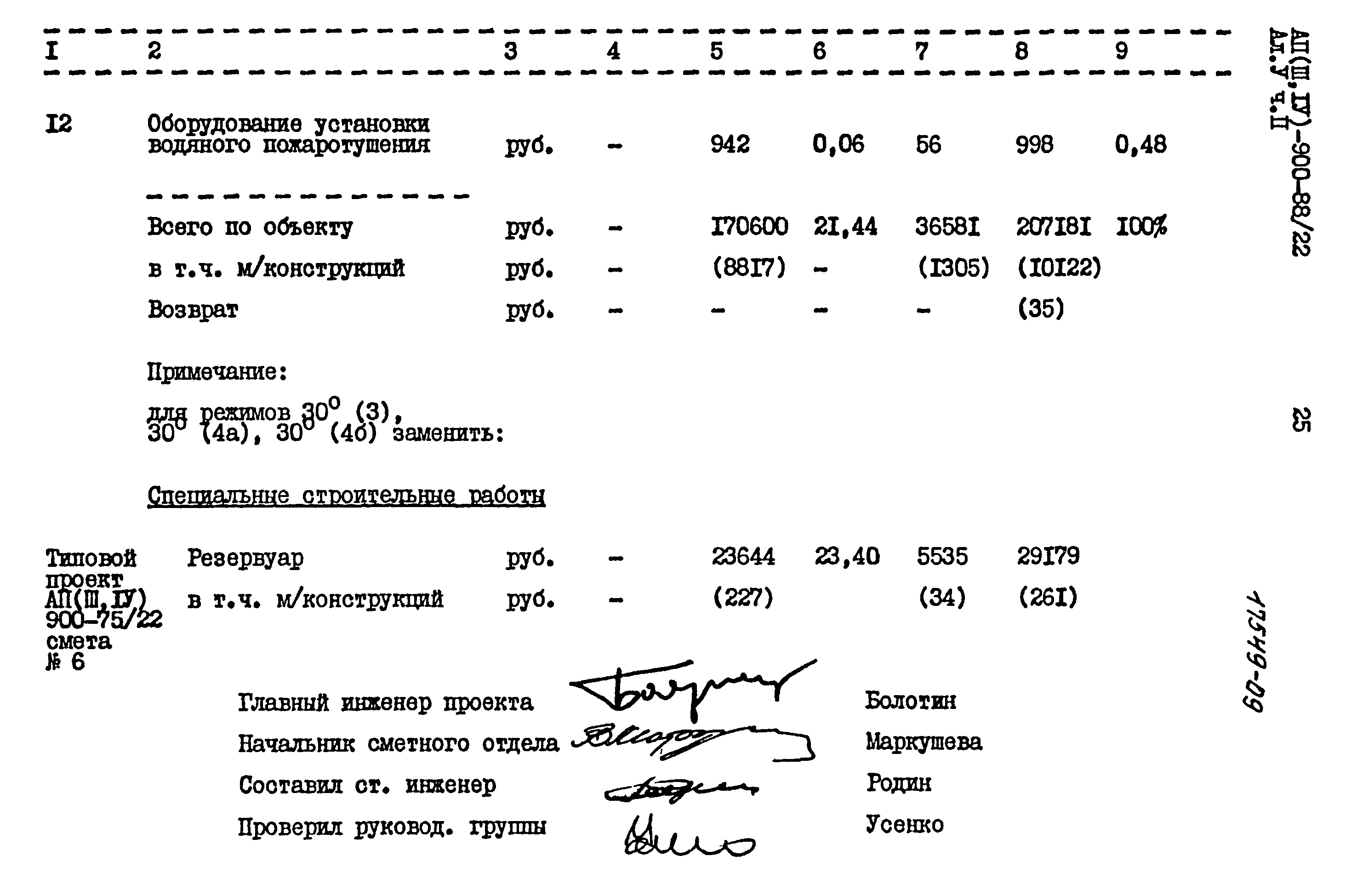 Типовой проект А-II,III,IV-900-80/22