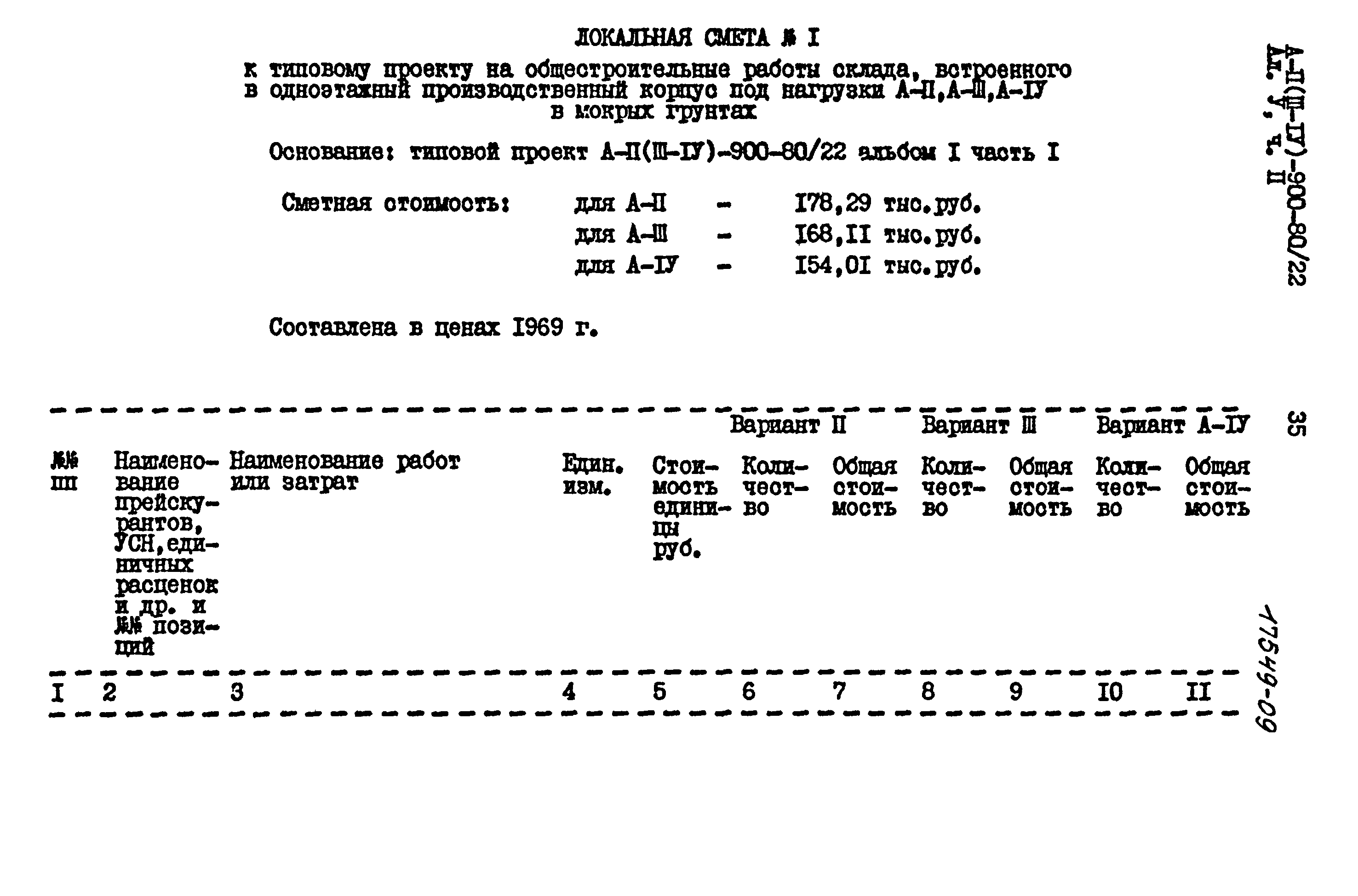 Типовой проект А-II,III,IV-900-80/22