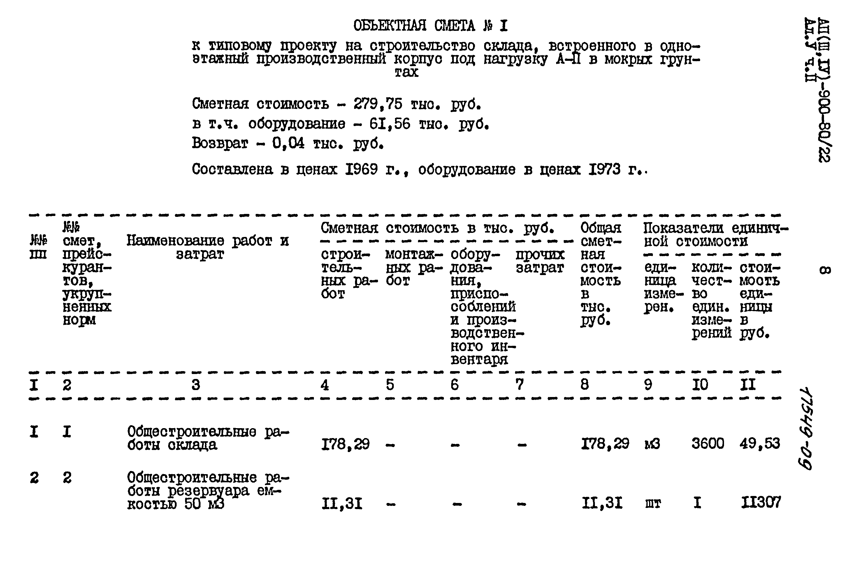 Типовой проект А-II,III,IV-900-80/22