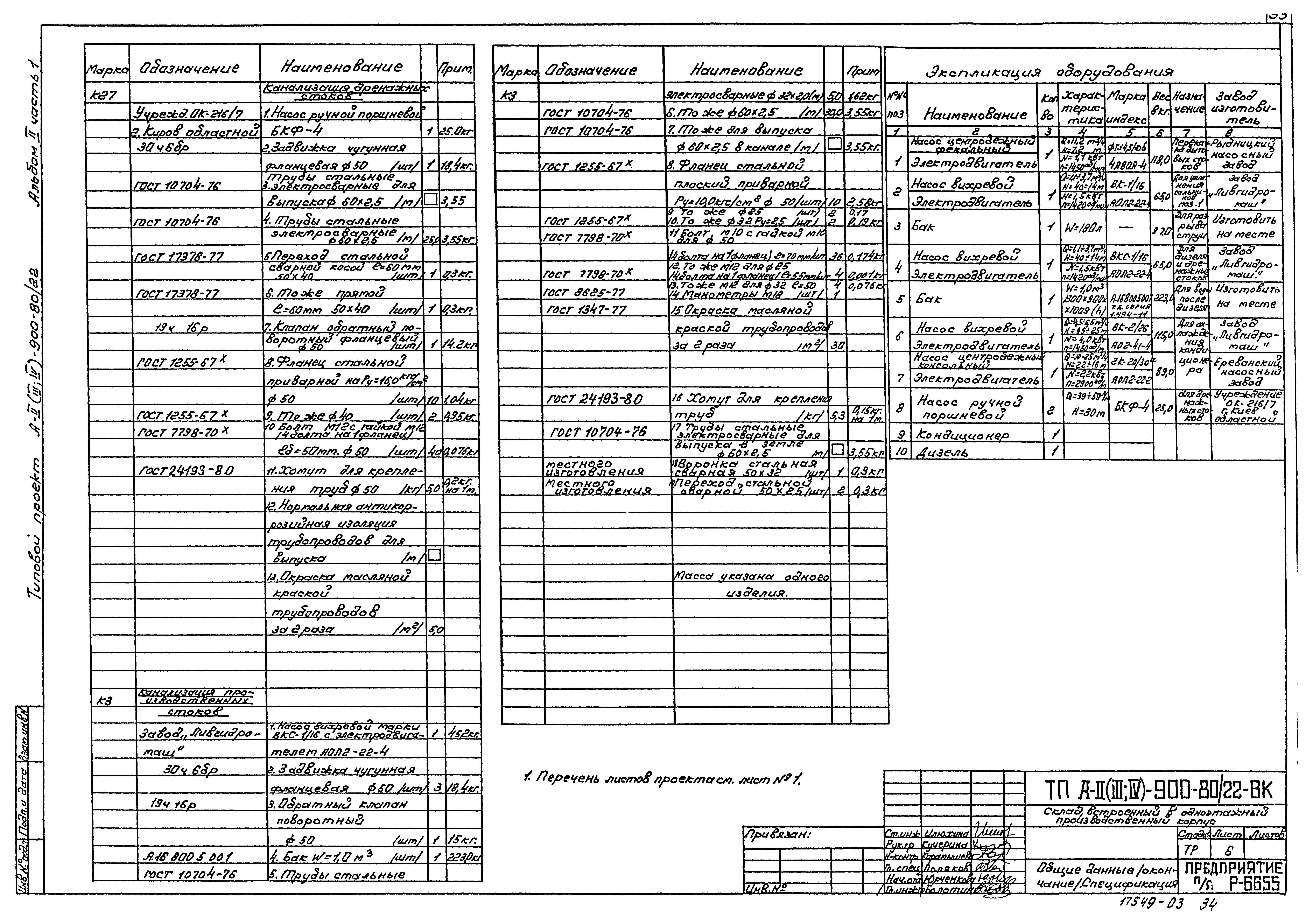 Типовой проект А-II,III,IV-900-80/22