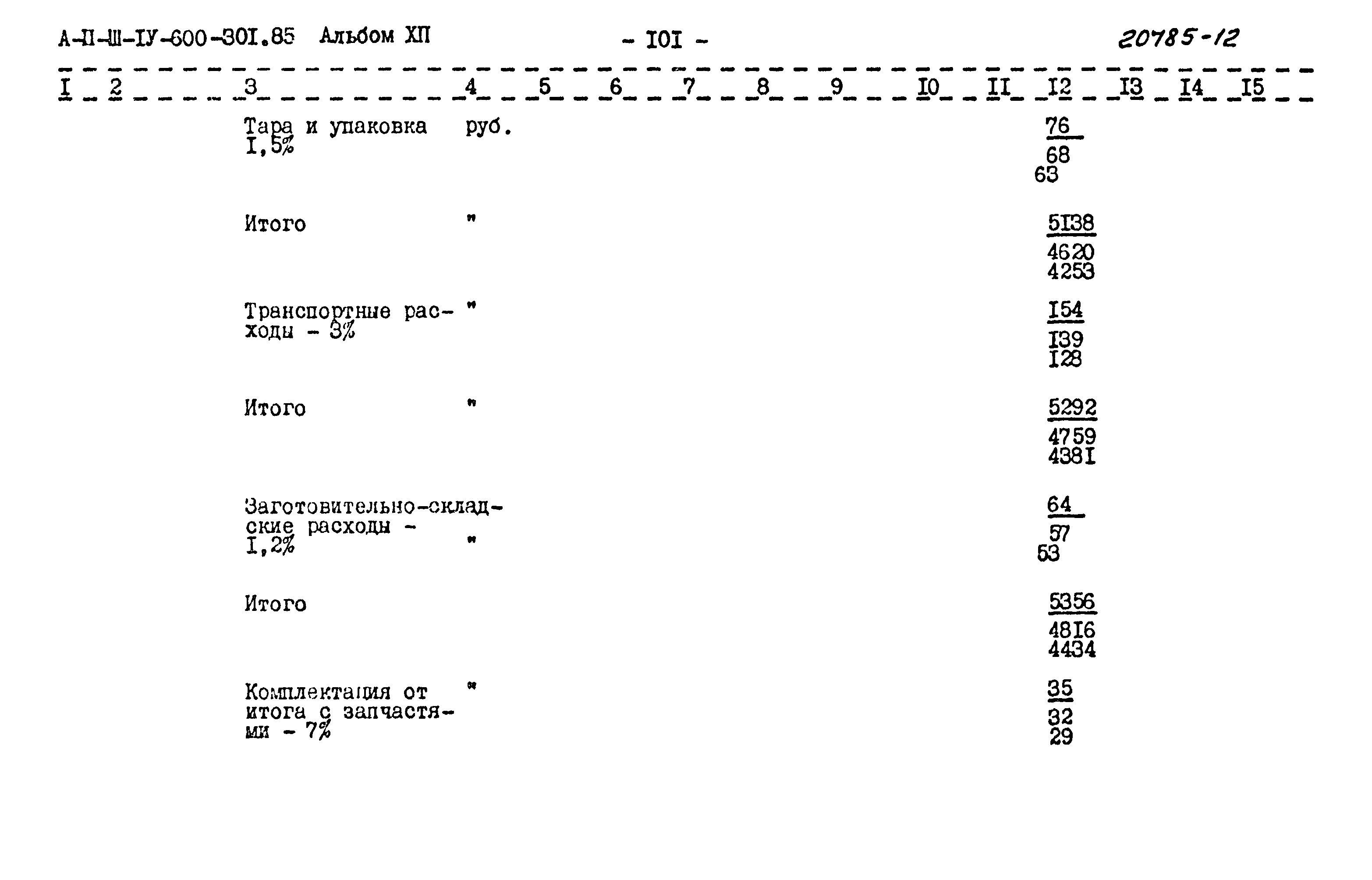 Типовой проект А-II,III,IV-600-301.85
