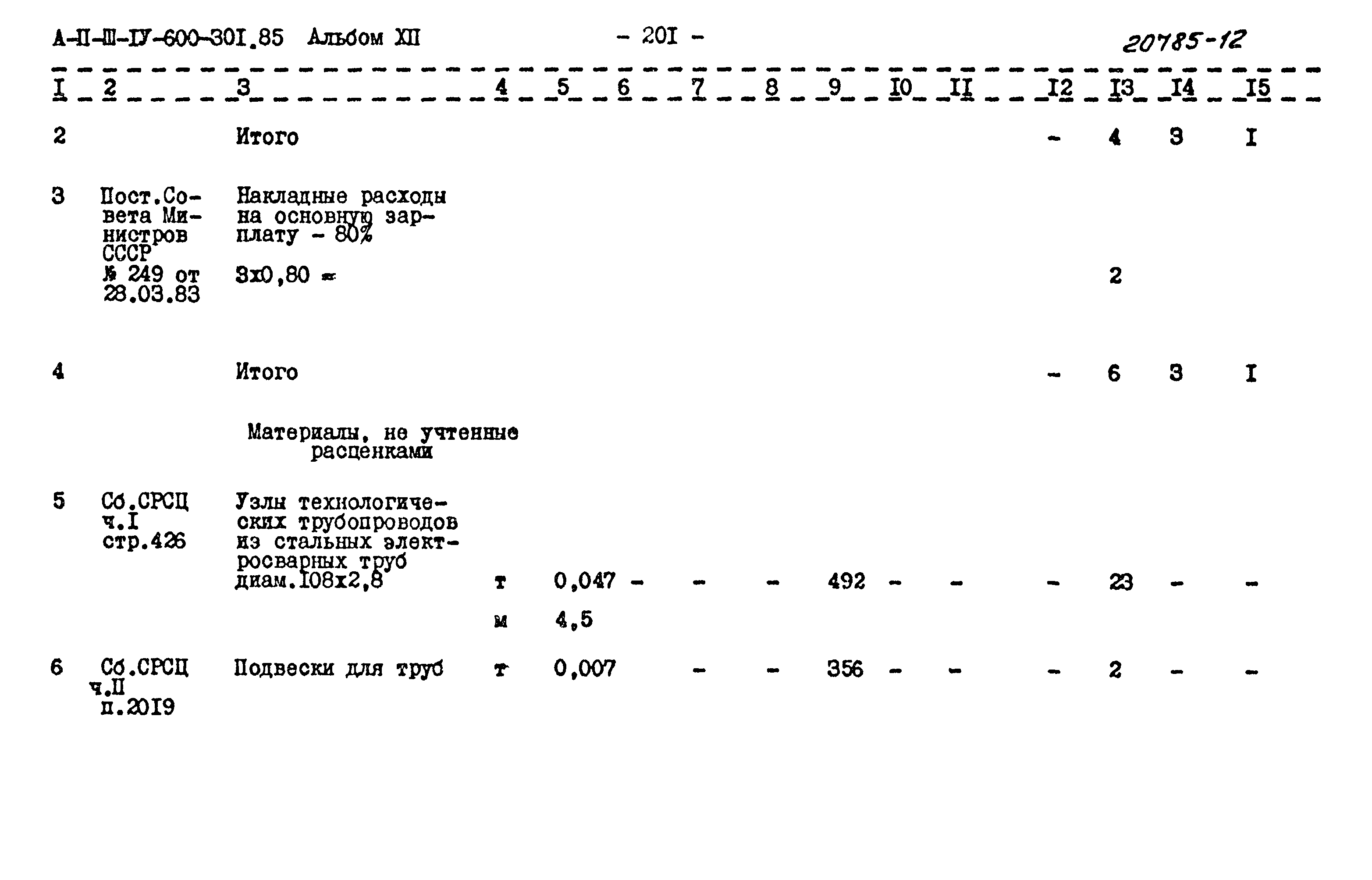 Типовой проект А-II,III,IV-600-301.85