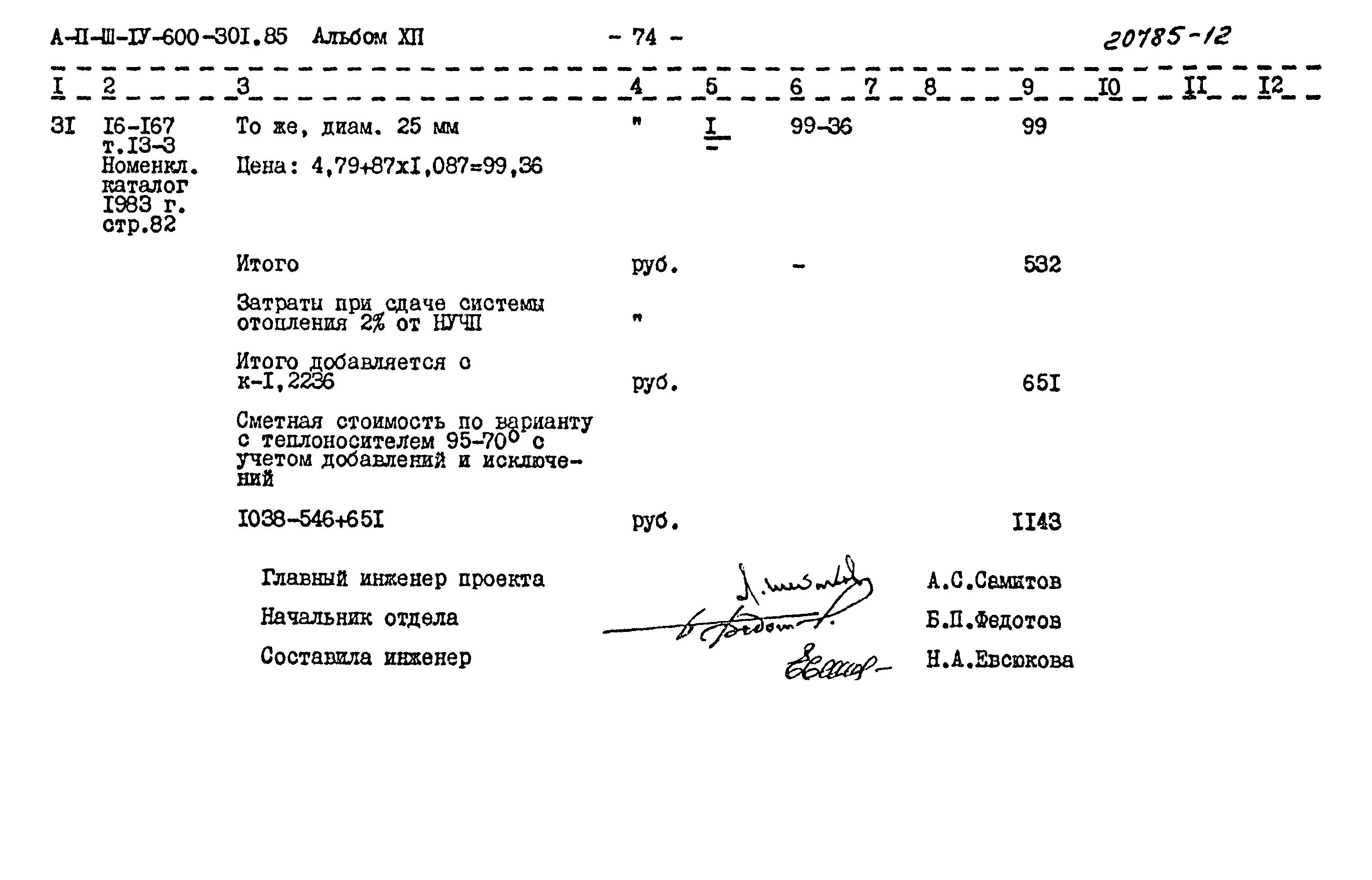 Типовой проект А-II,III,IV-600-301.85