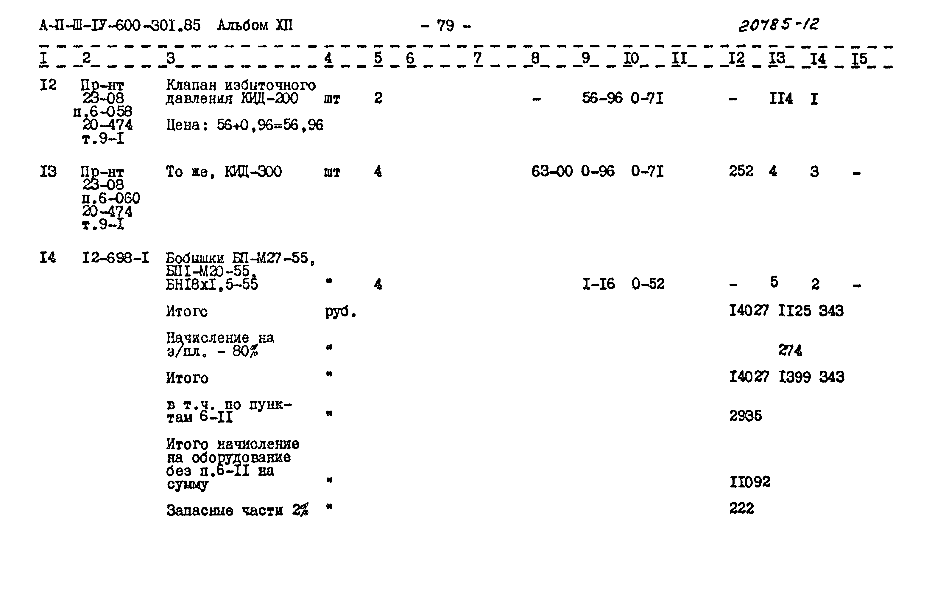 Типовой проект А-II,III,IV-600-301.85