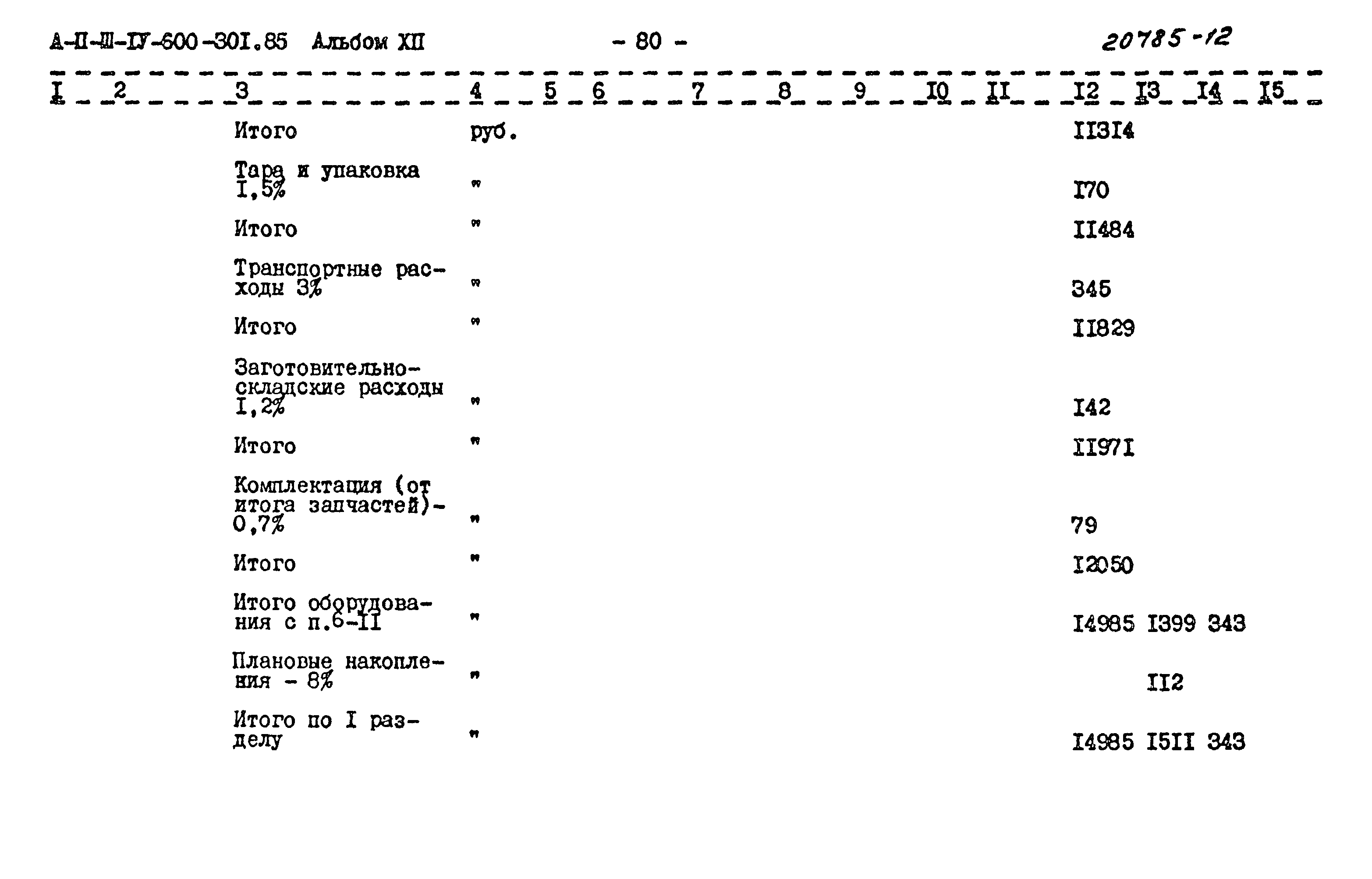 Типовой проект А-II,III,IV-600-301.85
