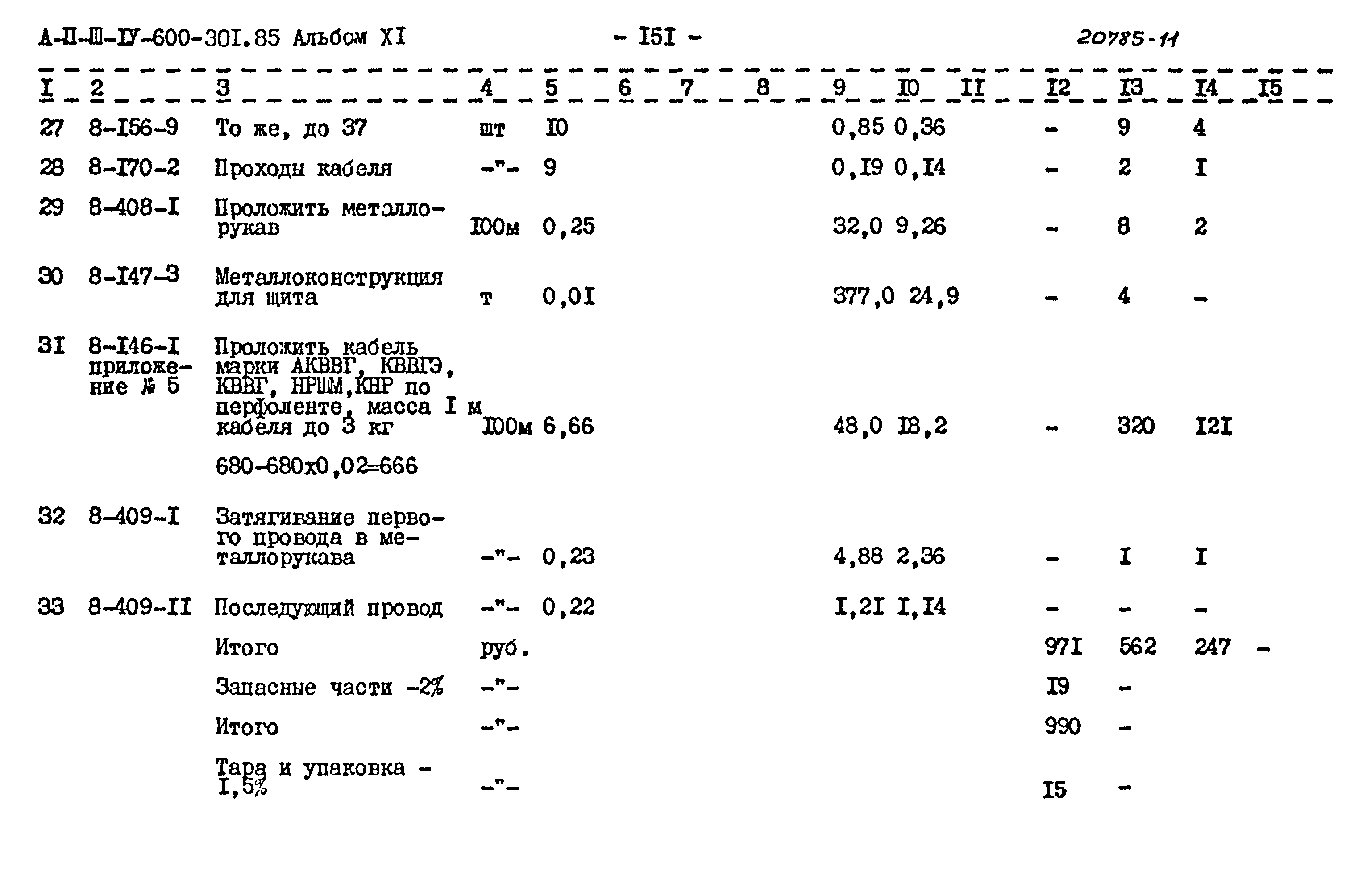 Типовой проект А-II,III,IV-600-301.85