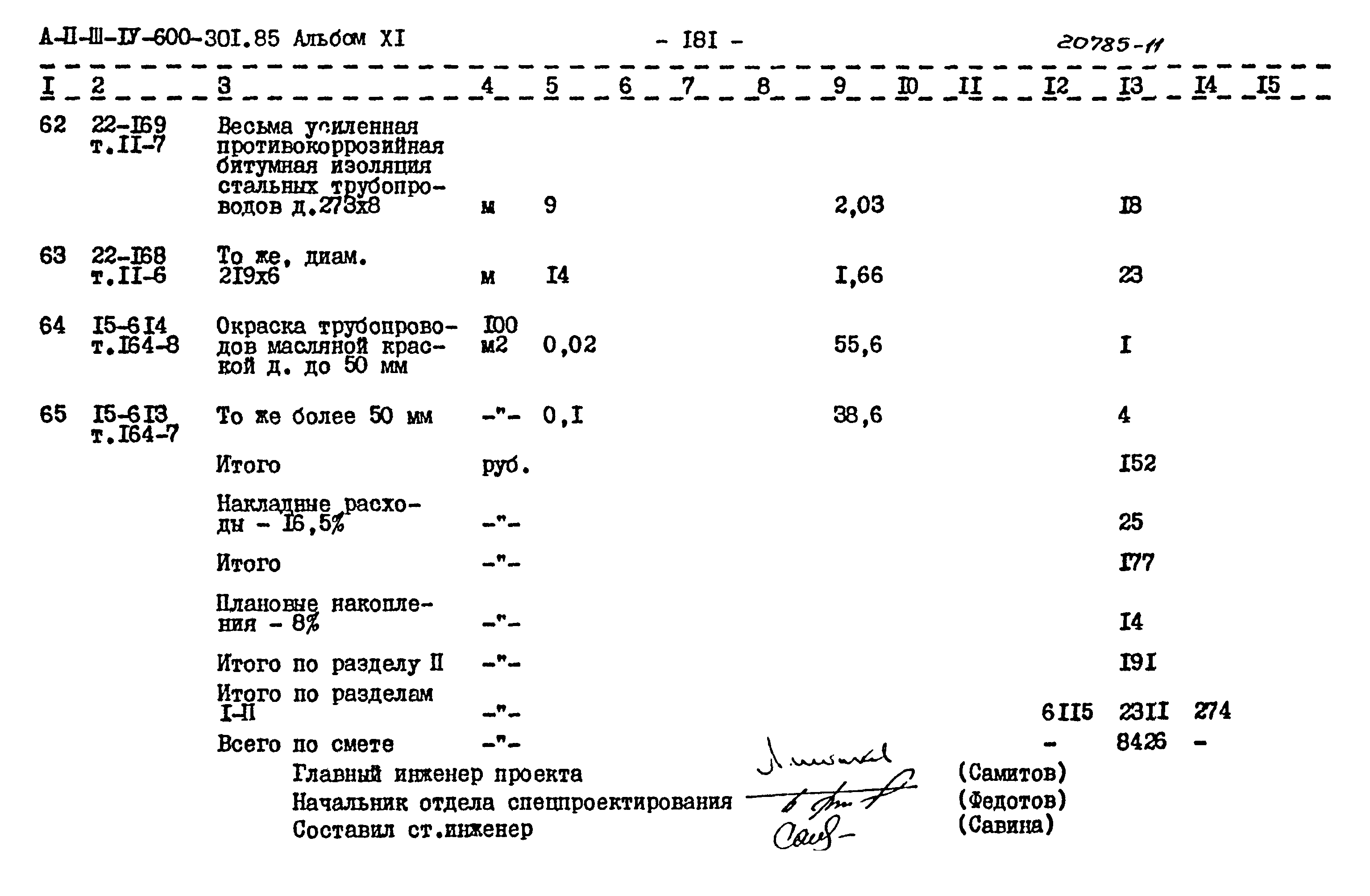 Типовой проект А-II,III,IV-600-301.85