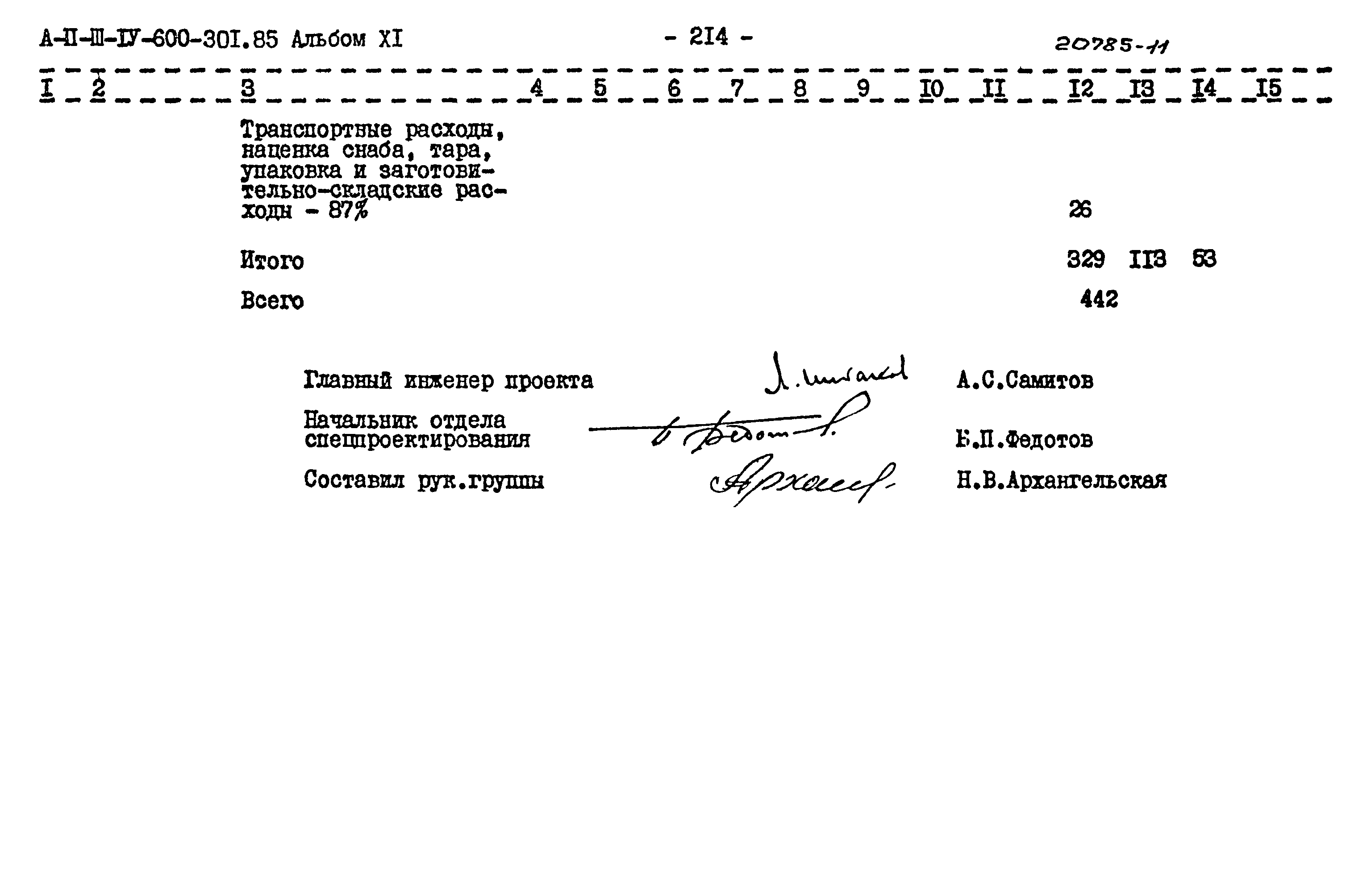 Типовой проект А-II,III,IV-600-301.85