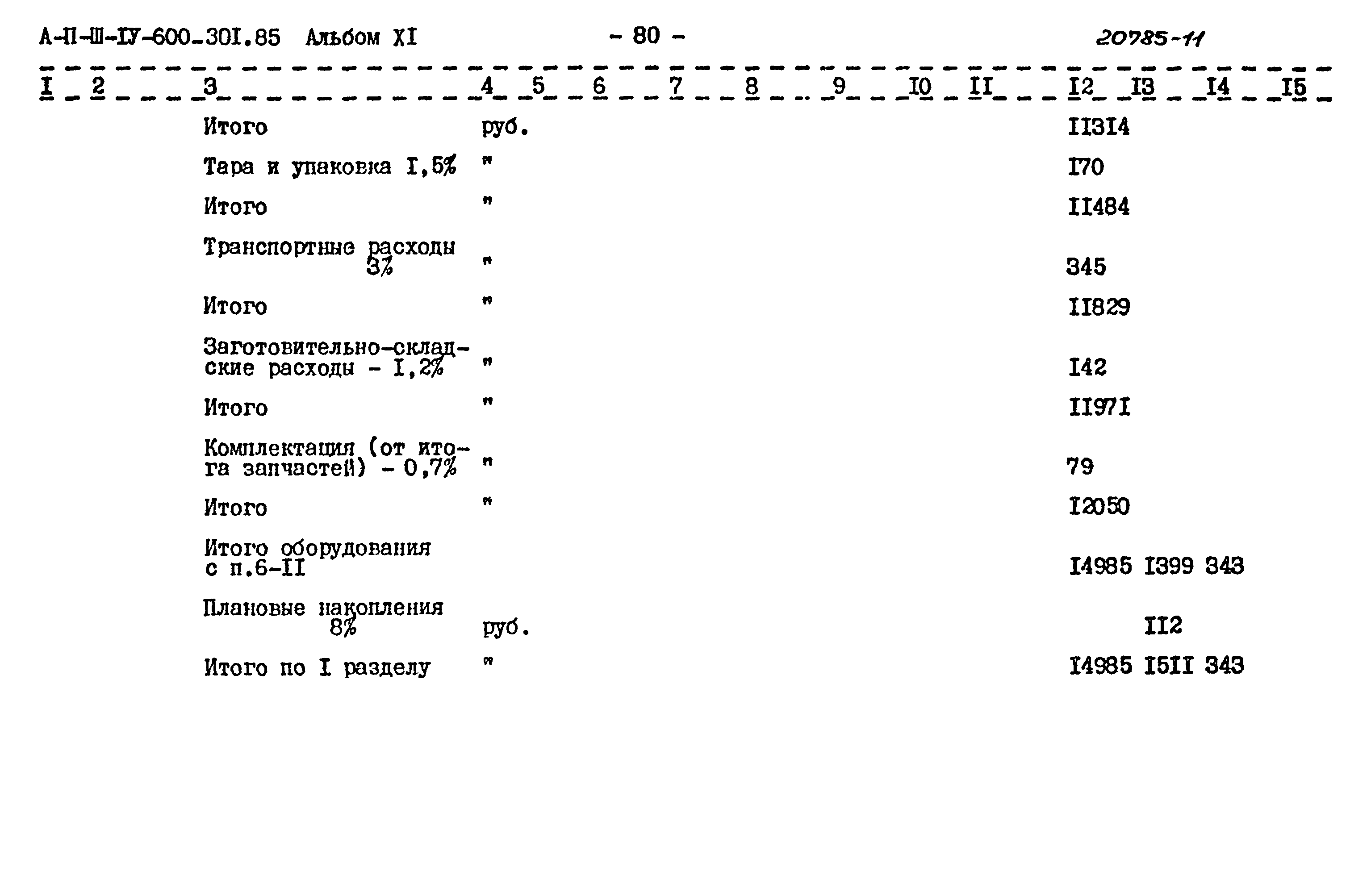 Типовой проект А-II,III,IV-600-301.85