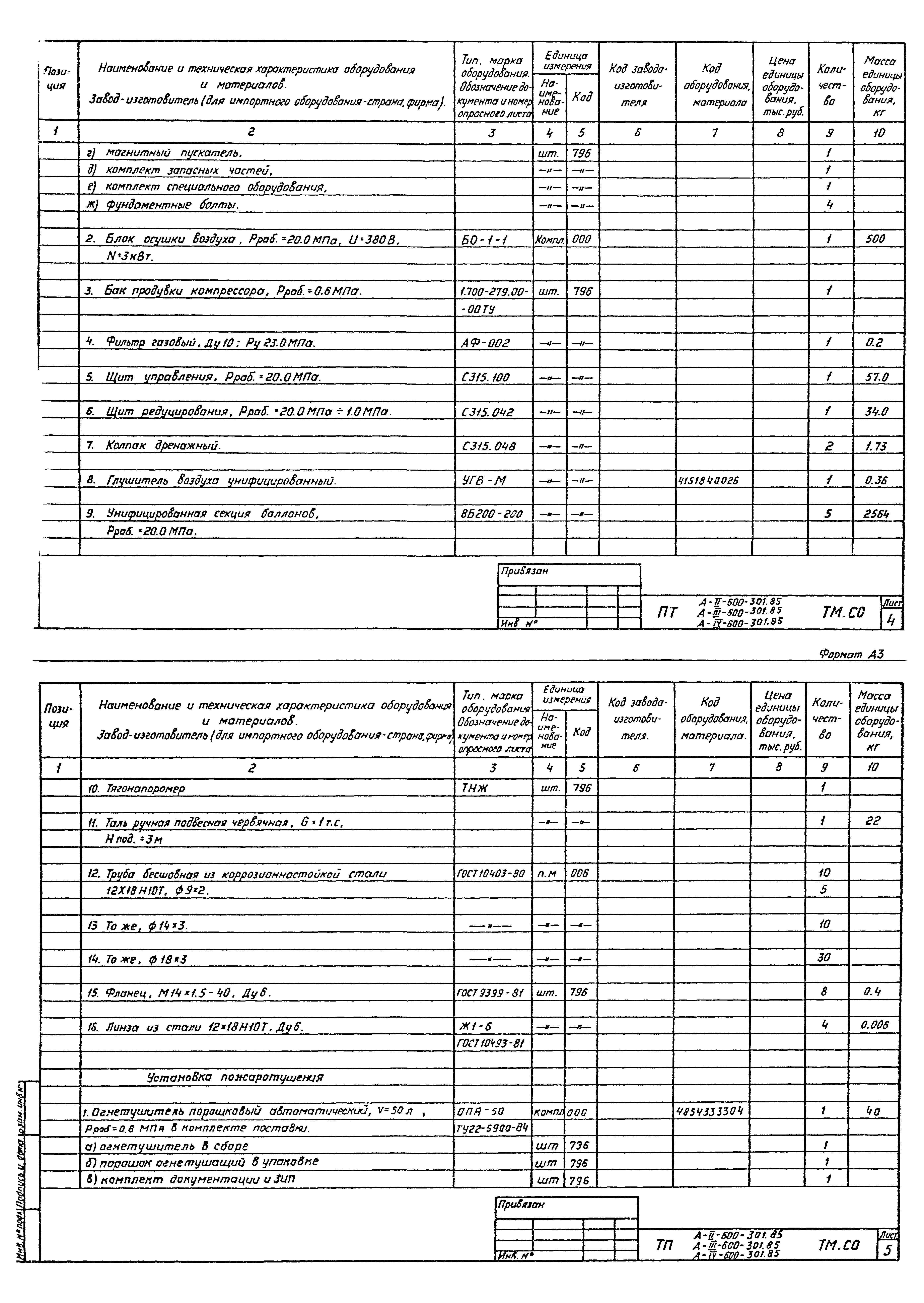 Типовой проект А-II,III,IV-600-301.85