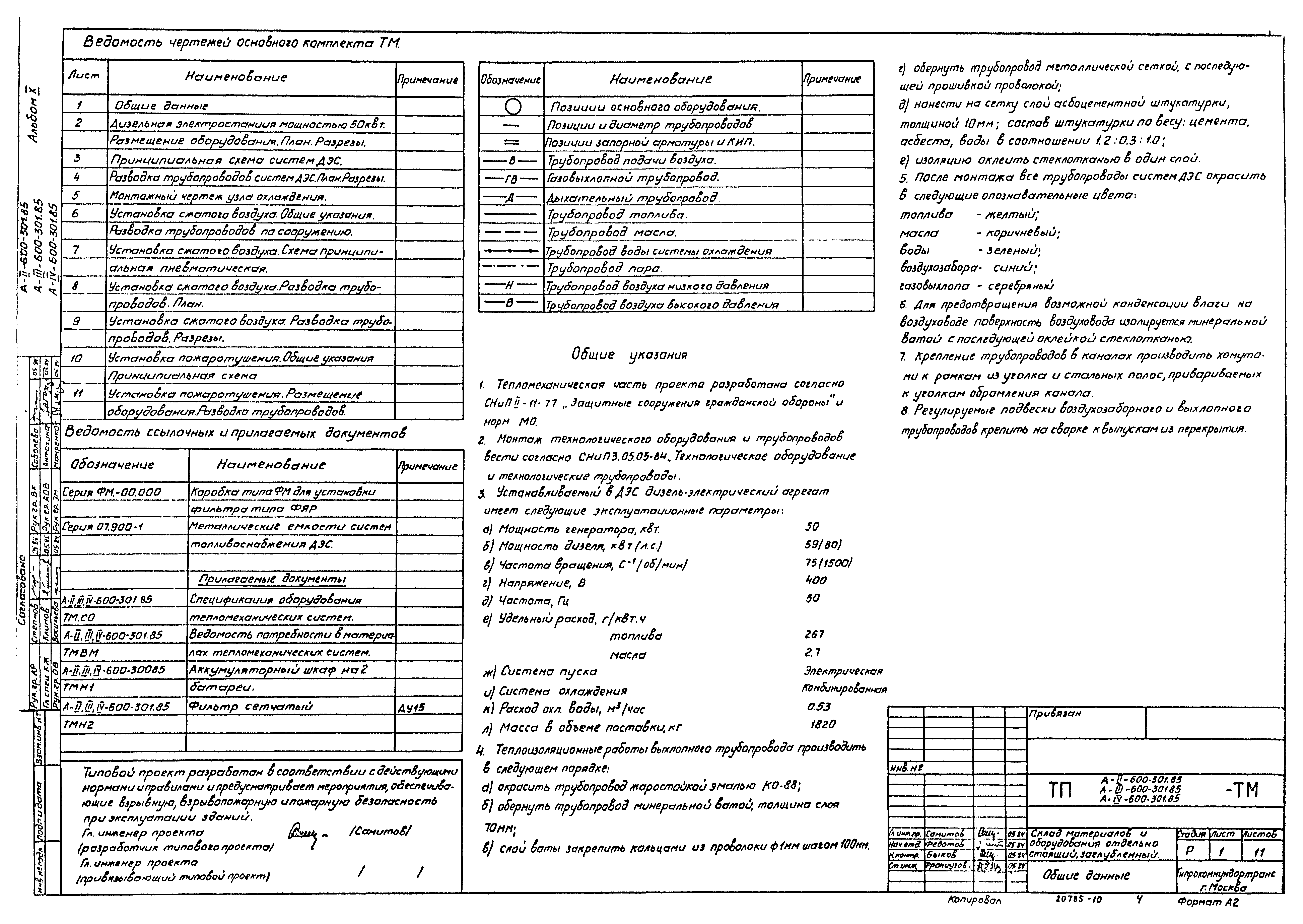 Типовой проект А-II,III,IV-600-301.85