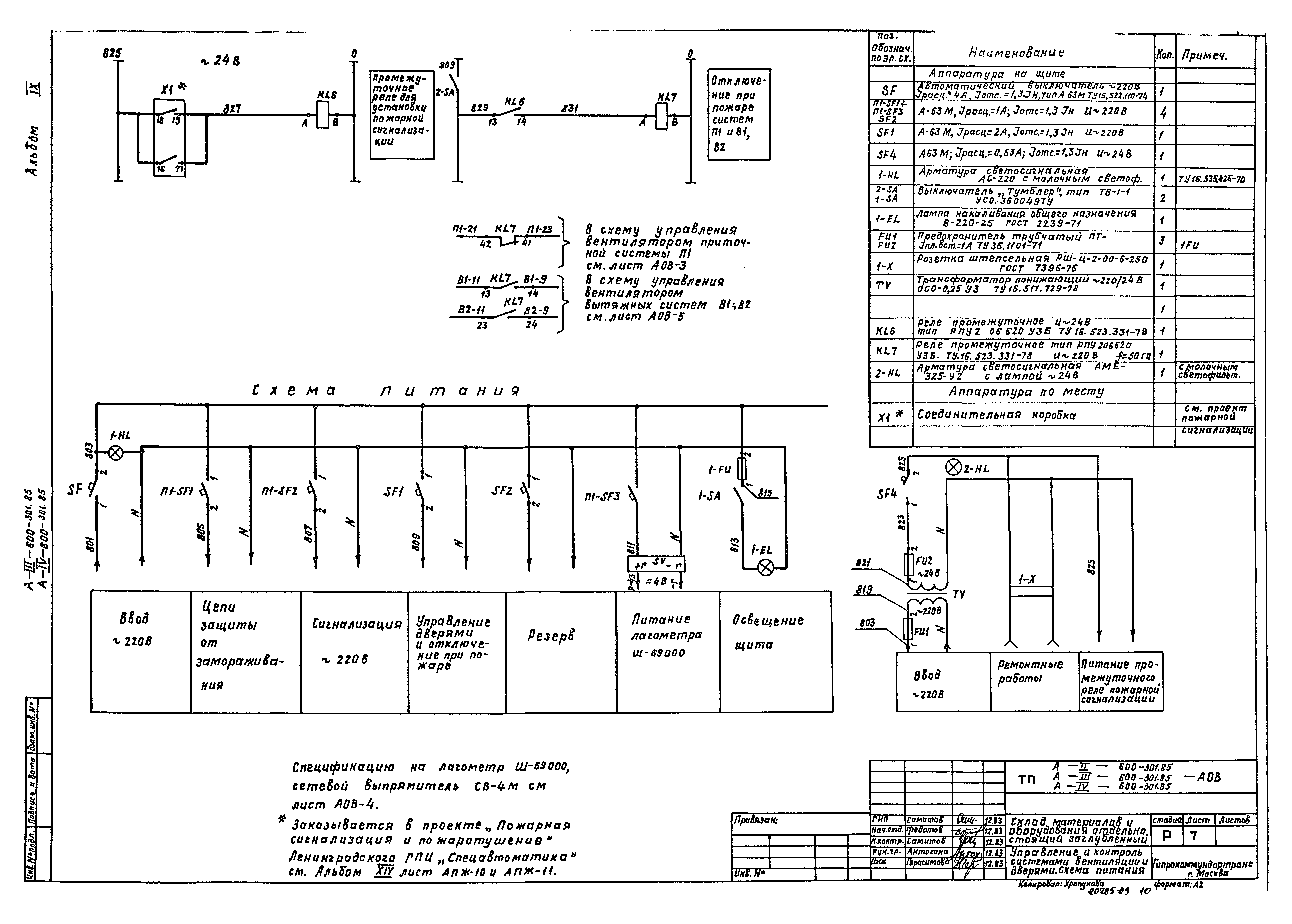 Типовой проект А-II,III,IV-600-301.85