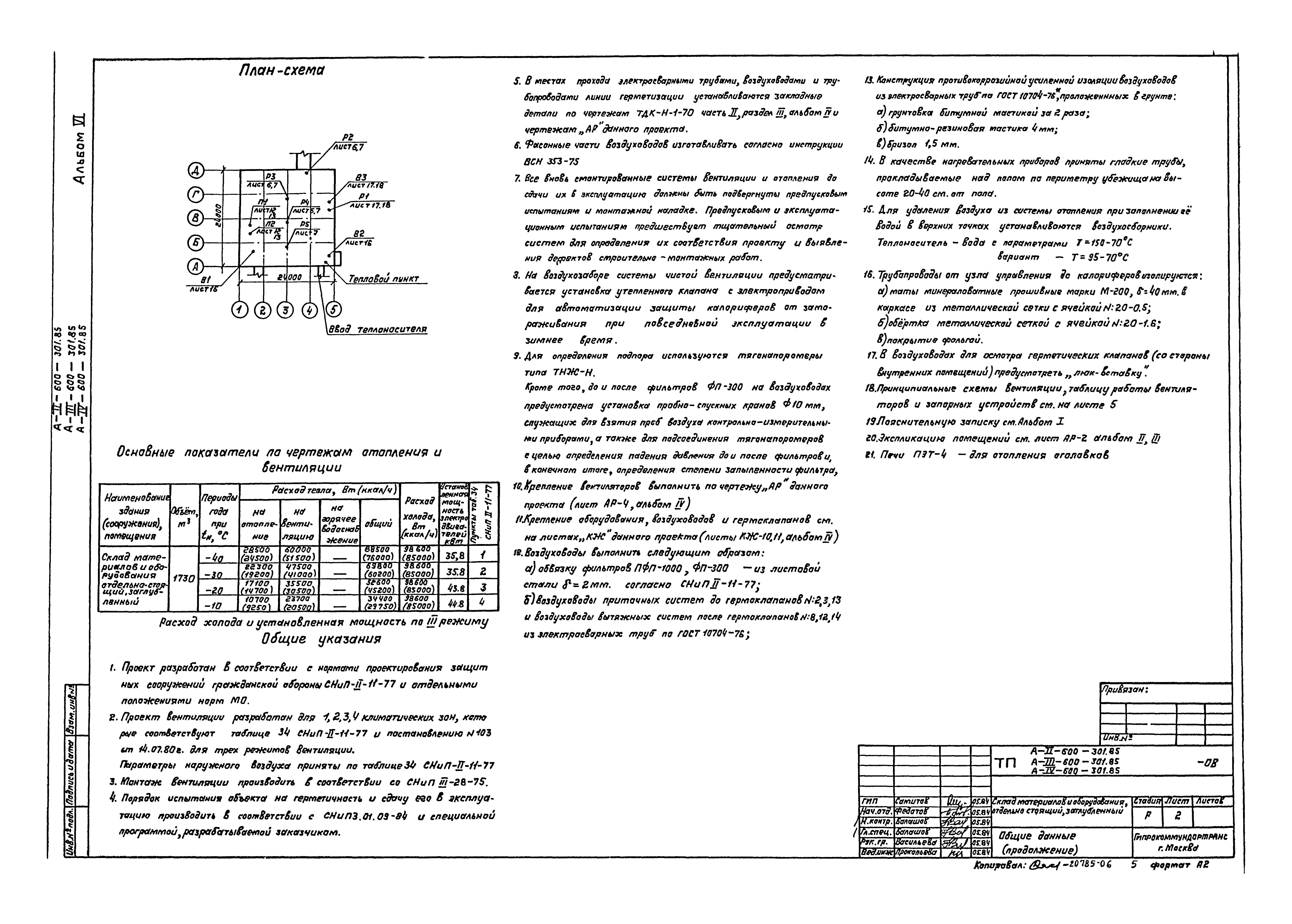 Типовой проект А-II,III,IV-600-301.85