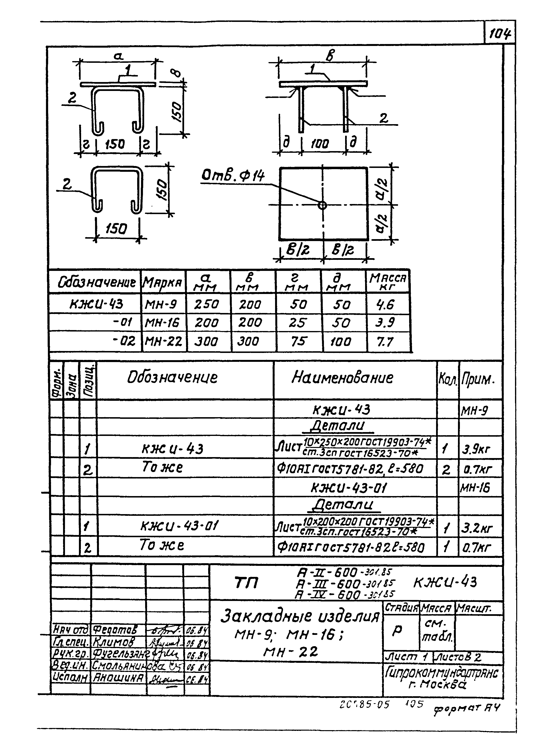 Типовой проект А-II,III,IV-600-301.85