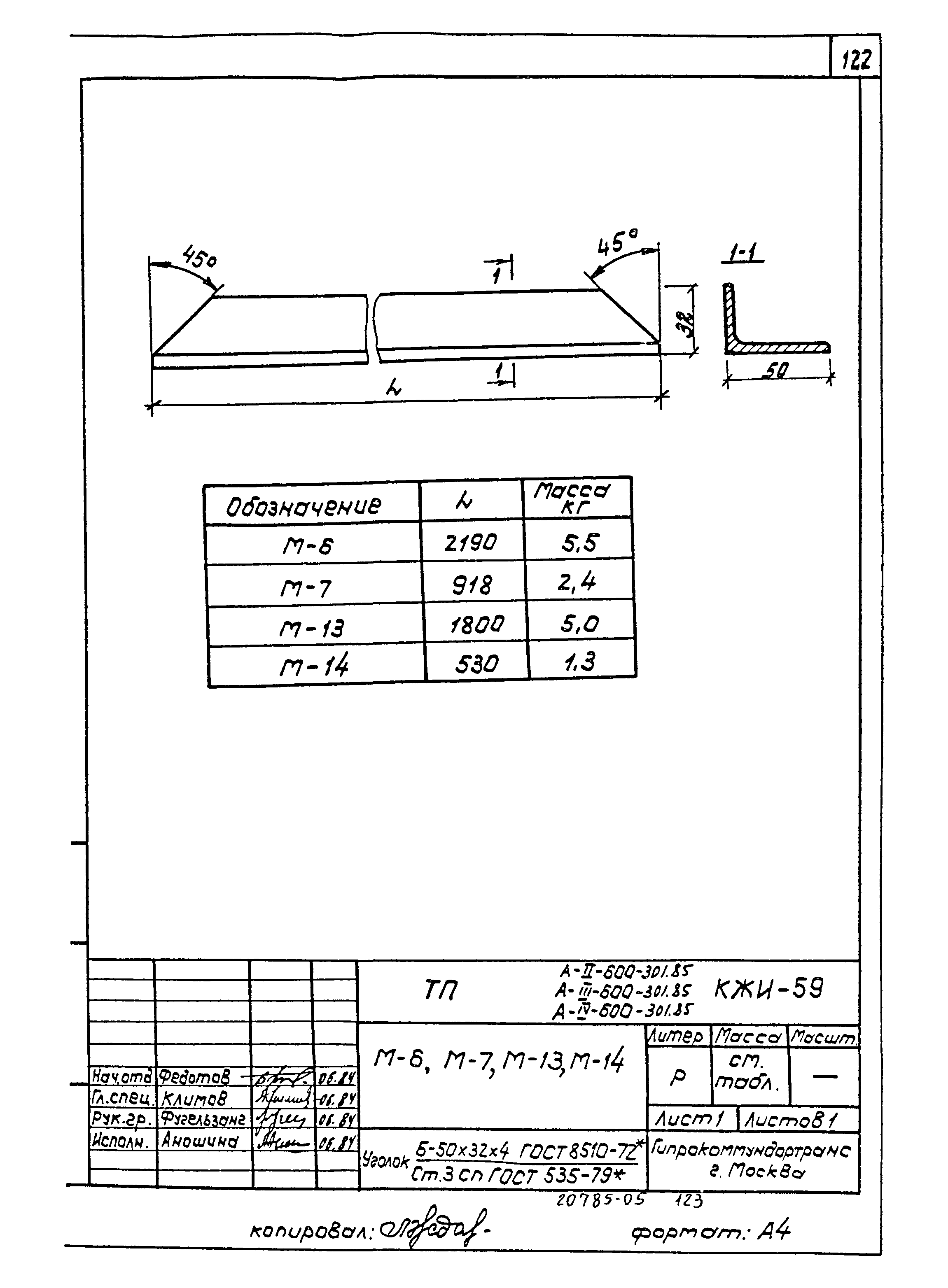 Типовой проект А-II,III,IV-600-301.85