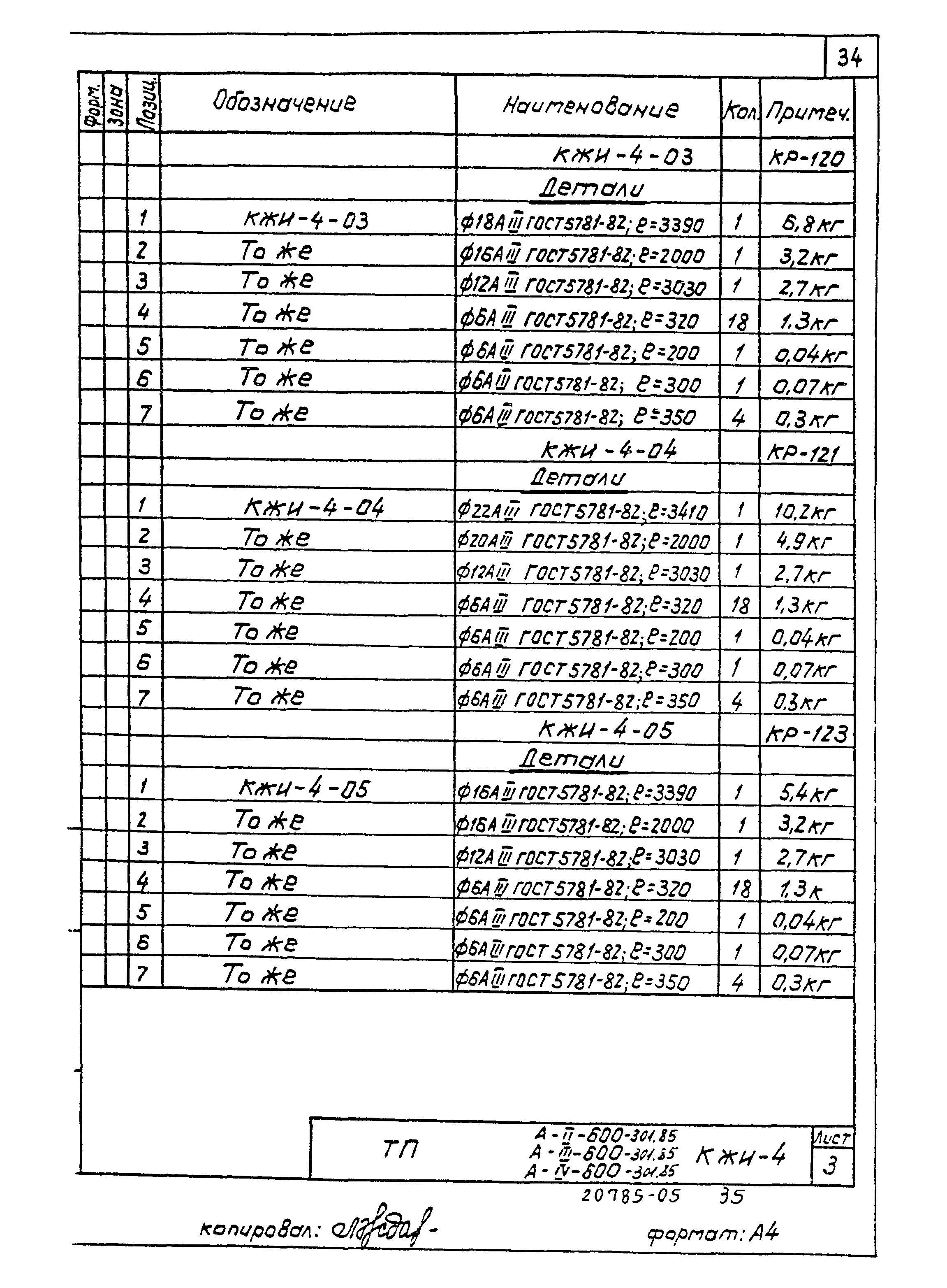 Типовой проект А-II,III,IV-600-301.85