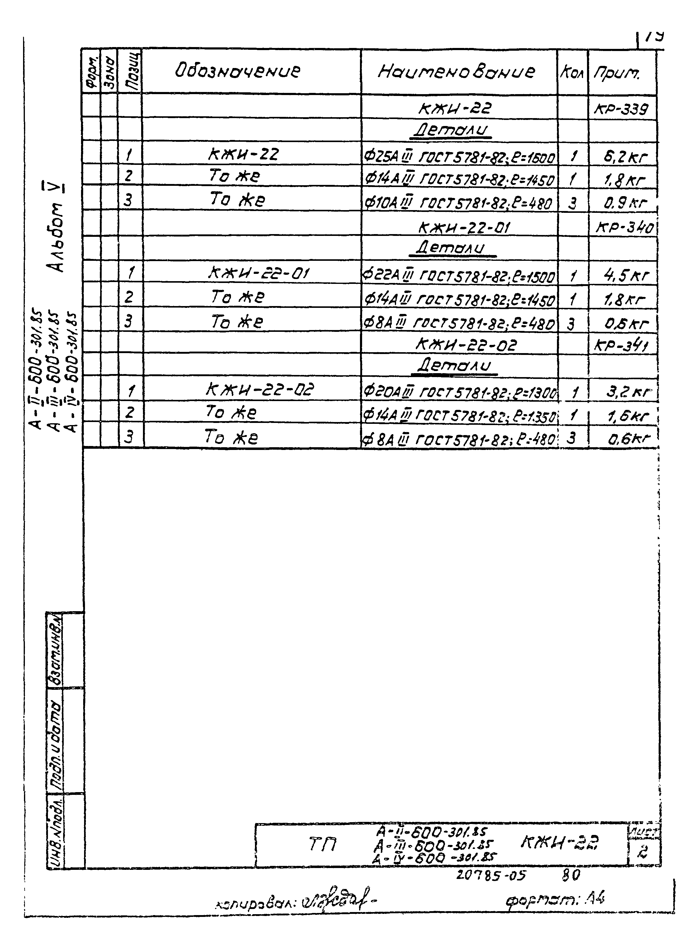 Типовой проект А-II,III,IV-600-301.85