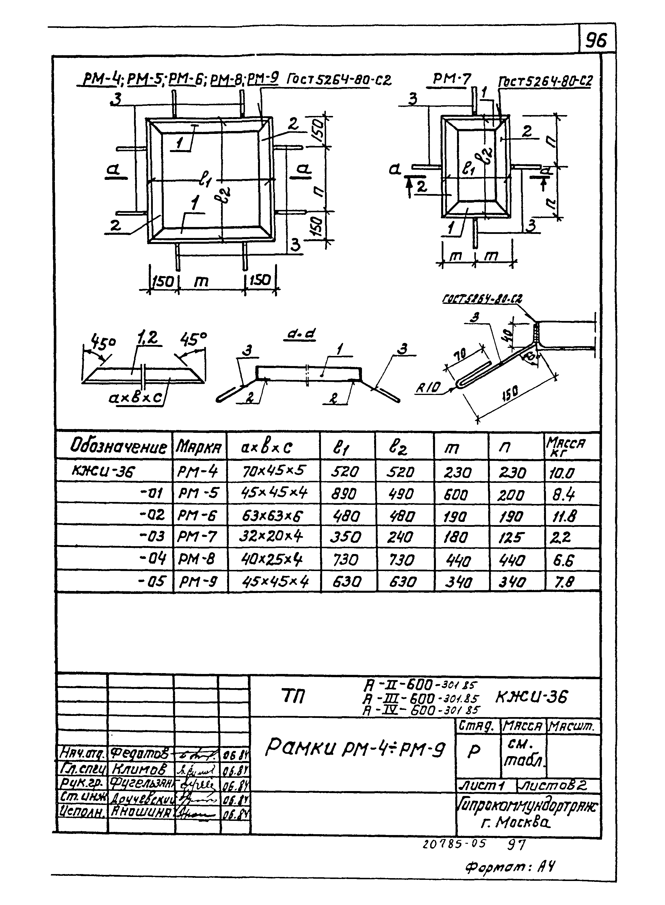 Типовой проект А-II,III,IV-600-301.85