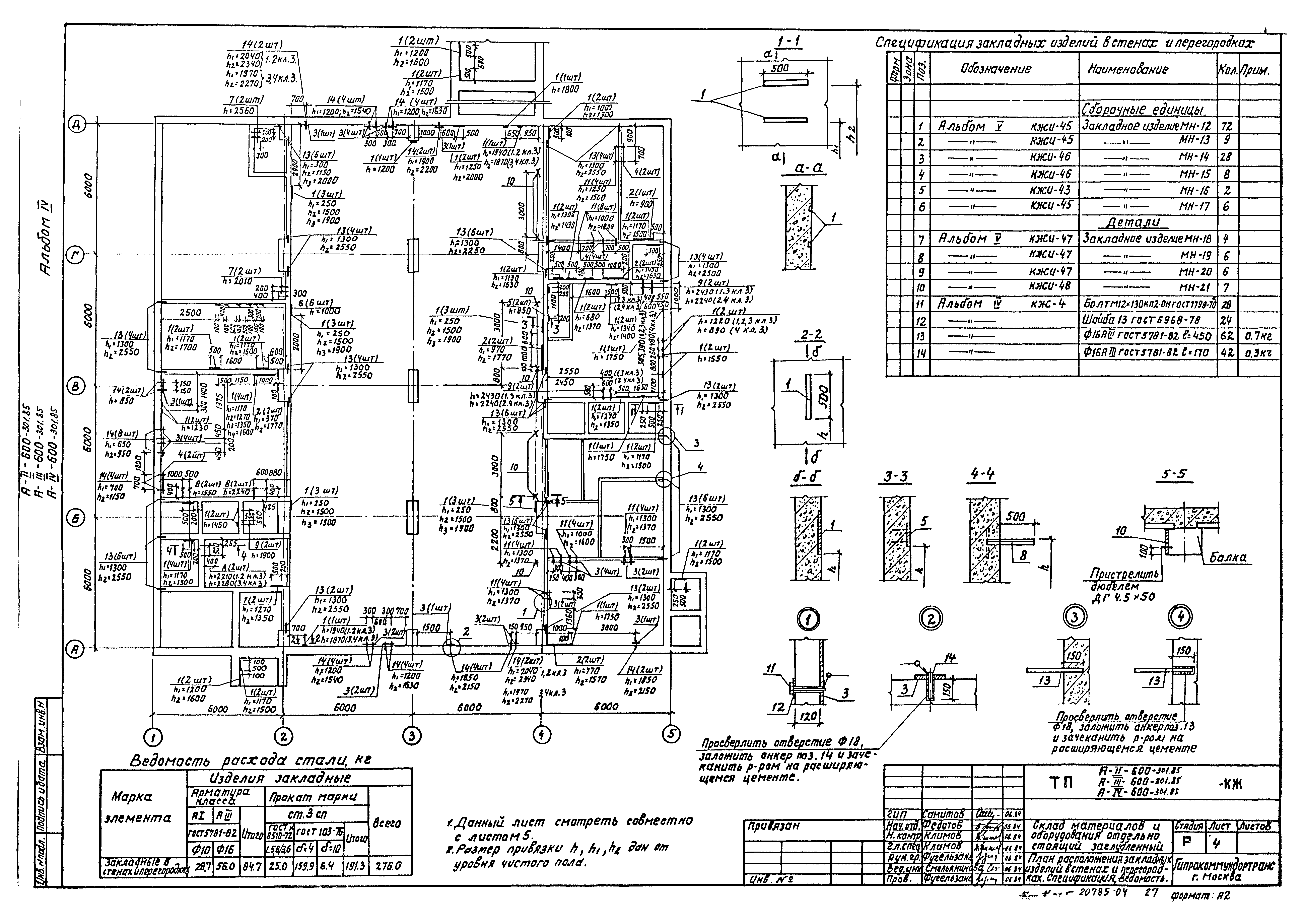 Типовой проект А-II,III,IV-600-301.85
